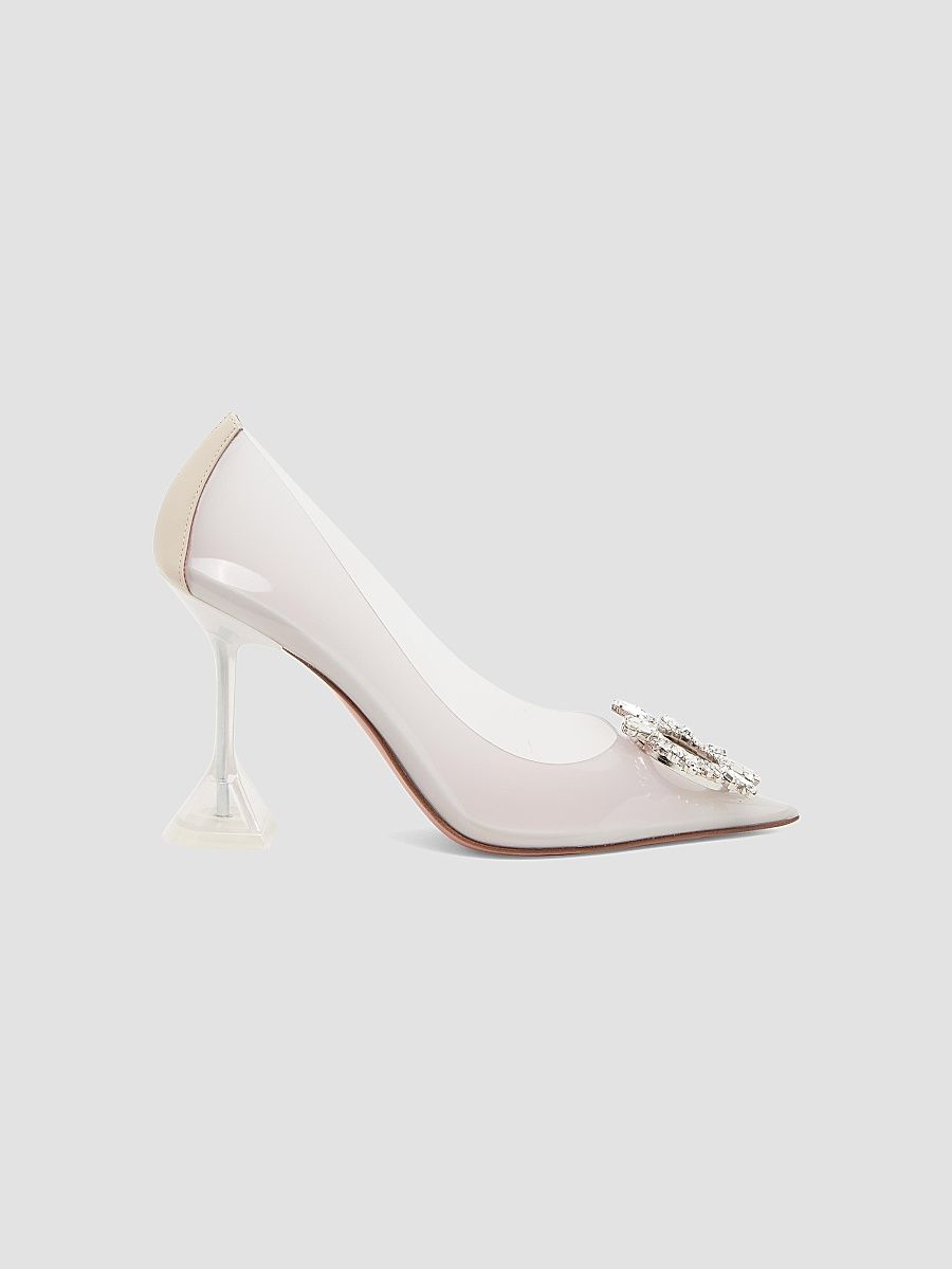 Women's Begum Embellished Transparent Pumps - Pvc Milky Way - Size 8
