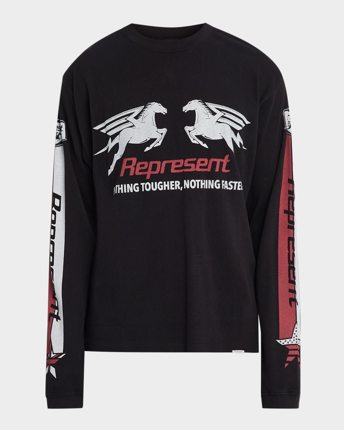 Men & apos;s Mesh Pegasus Cotton Long-Sleeve T-Shirt