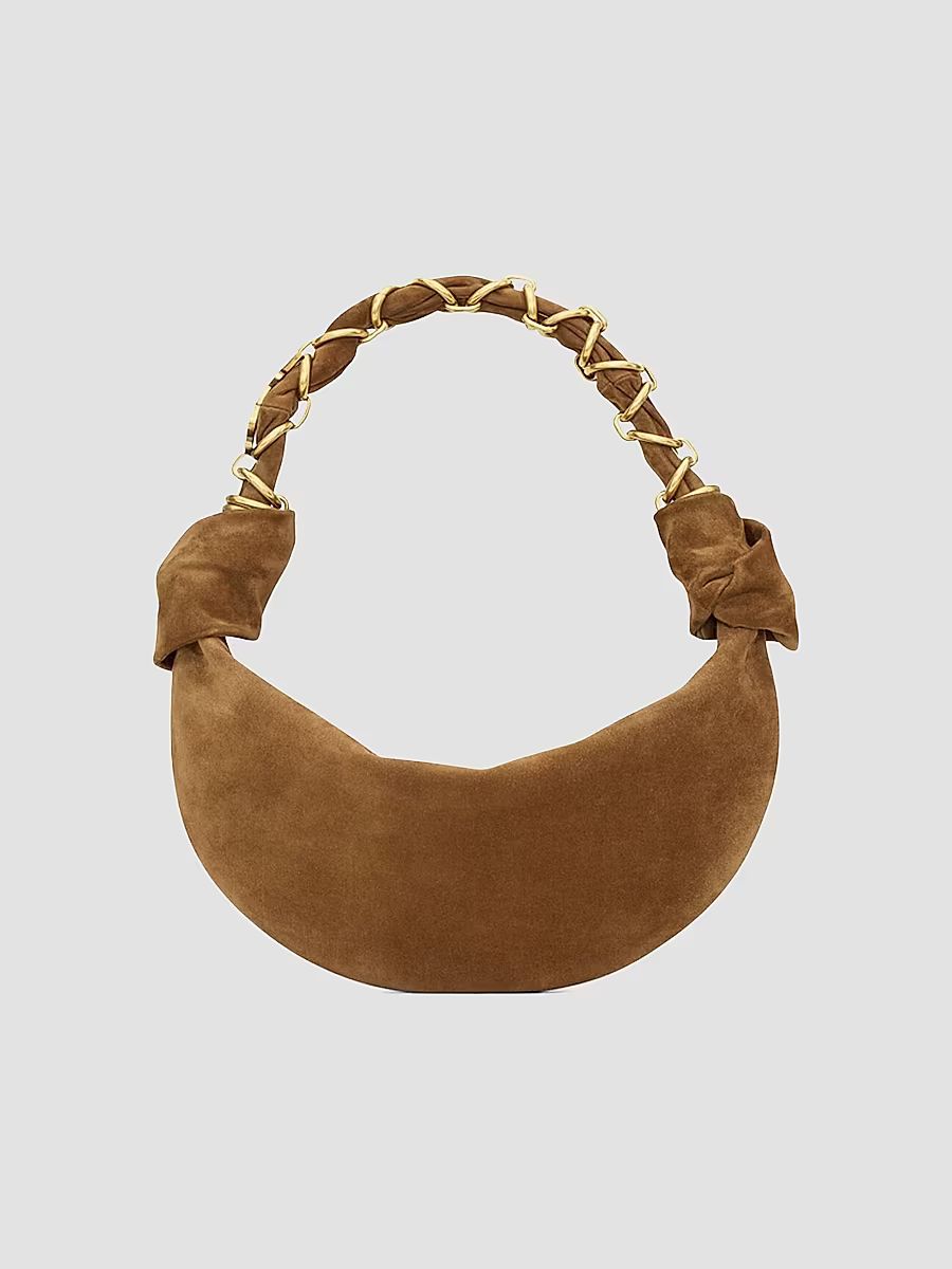 Saint Laurent Women's Amalia Mini Top Handle Bag in Suede - Caramel Cognac