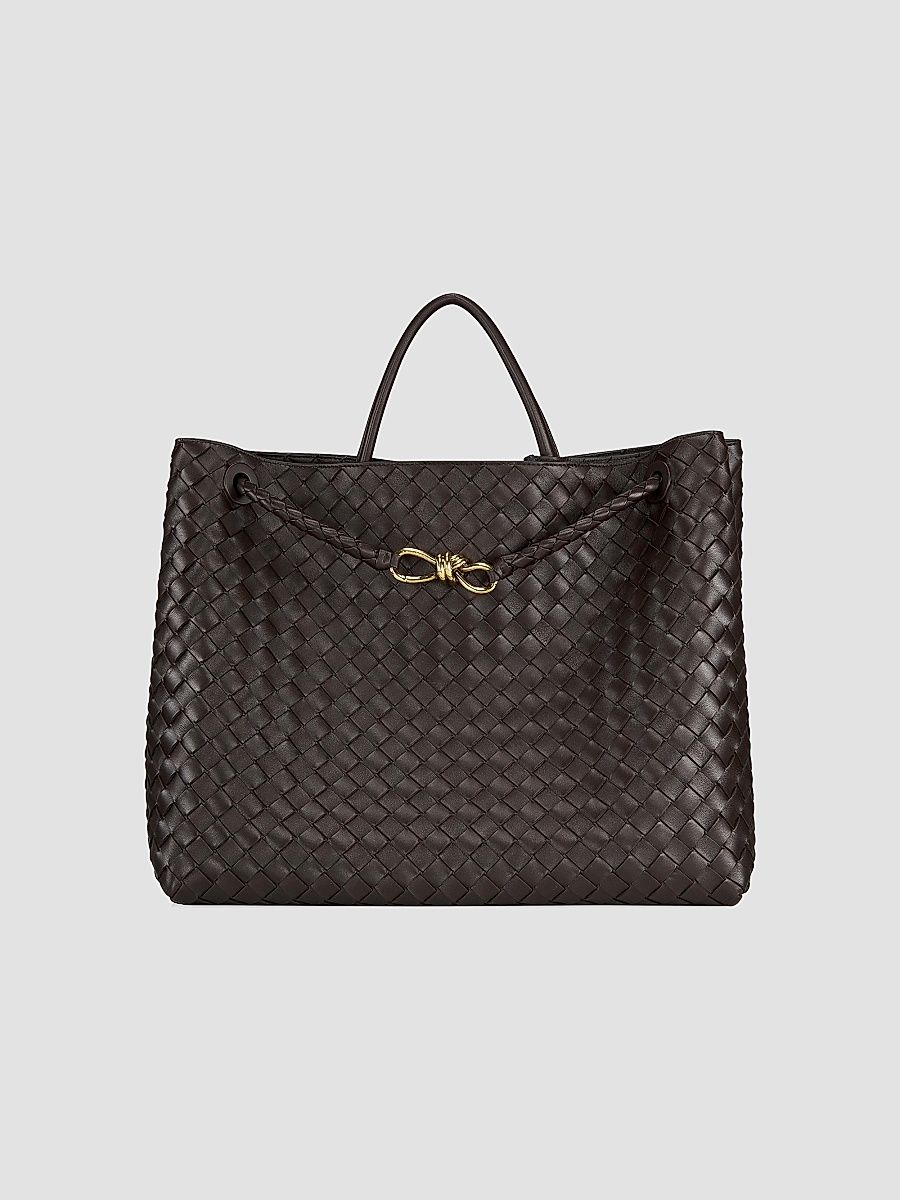 Bottega Veneta Women's Large Andiamo Intrecciato Leather Top-Handle Bag - Fondant