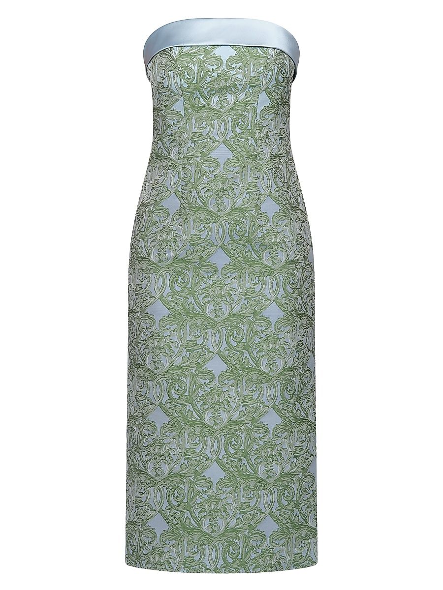 Women's Deborah Floral Tea-Length Dress - Vibrant Green Multi - Size 12