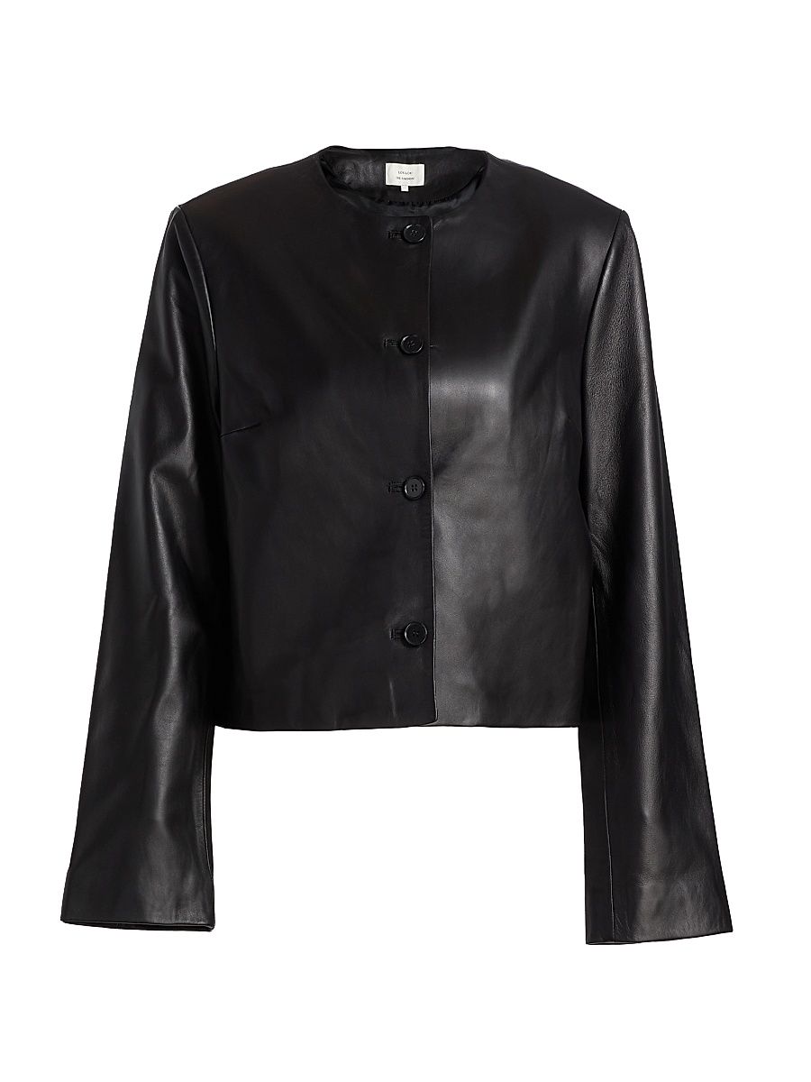 Women's Raho Leather Crop Jacket - Black - Size 0