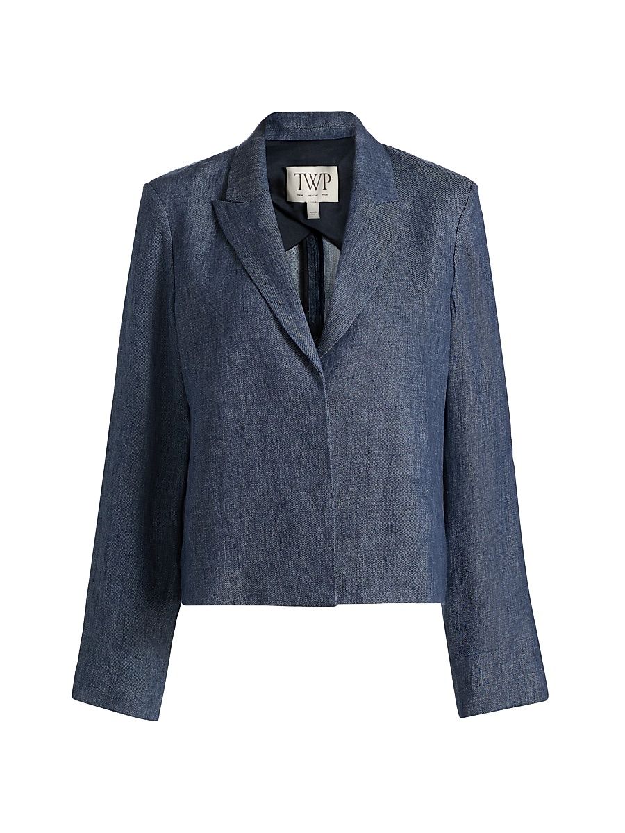 Women's Lucy Cashmere Blazer - Medium Indigo - Size XL