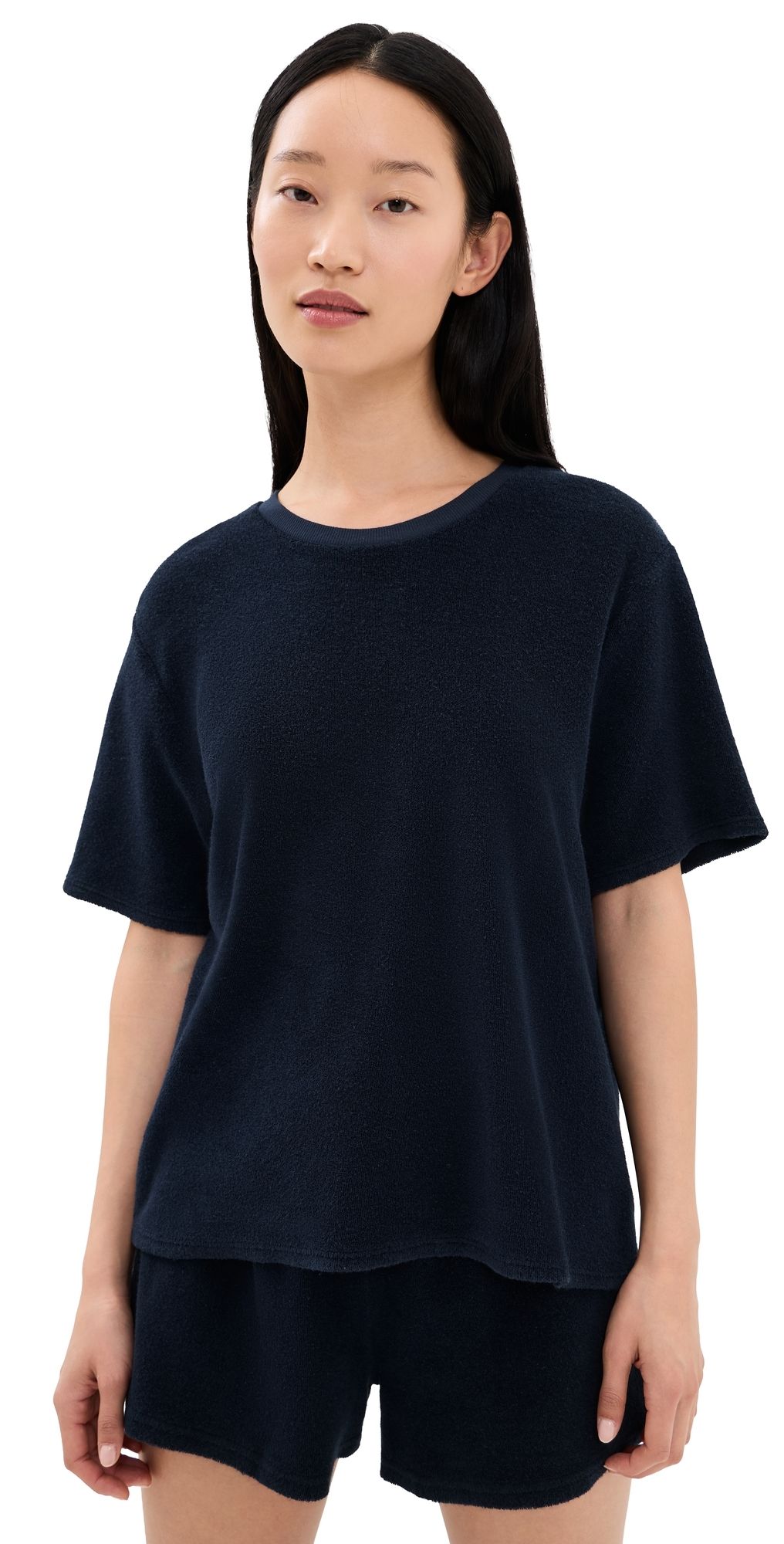 perfectwhitetee Terry Crew Tee Navy XS