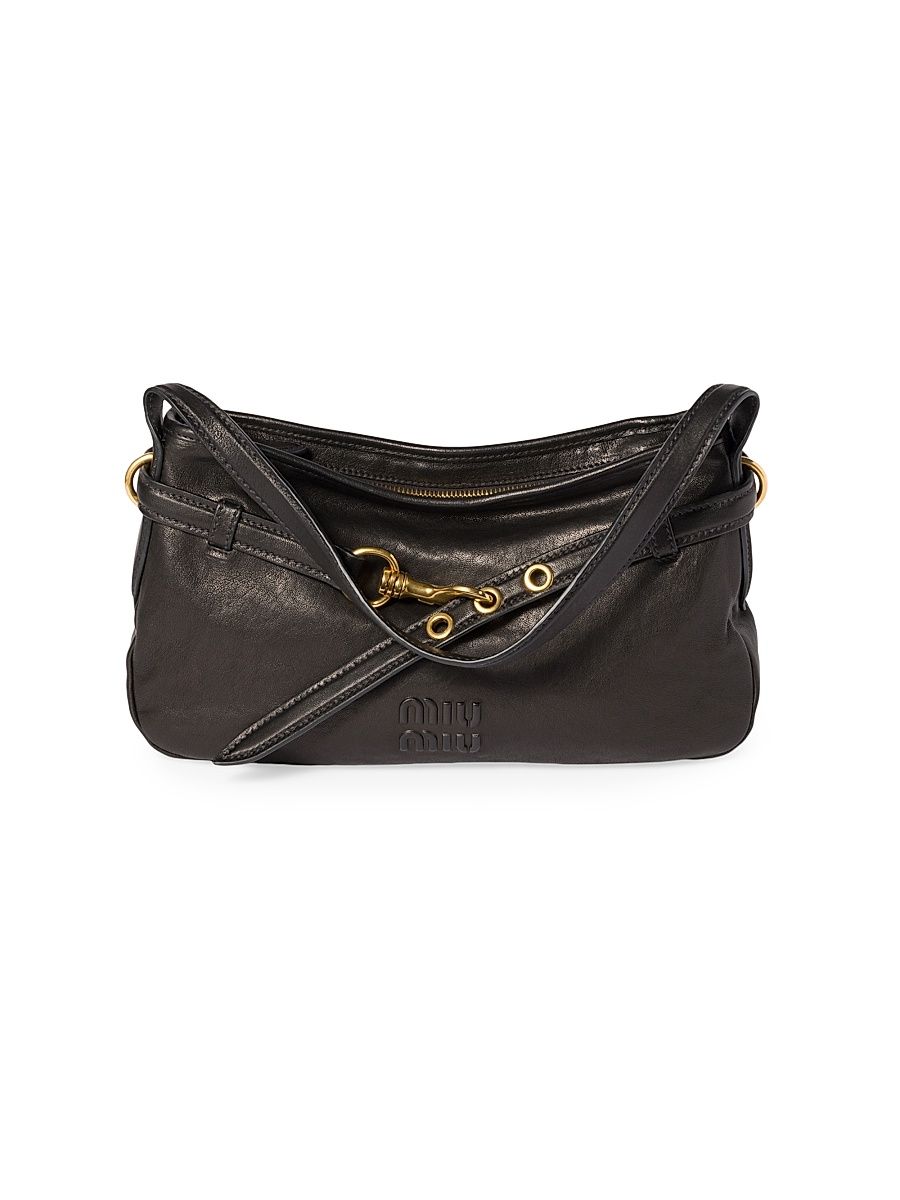Women's Aventure Nappa Leather Shoulder Bag - Black
