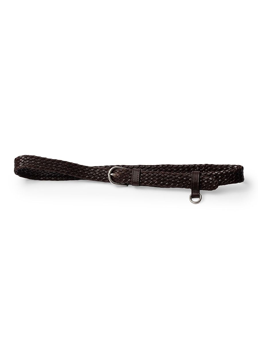 Women's Braided Leather Belt - Brown - Size 36