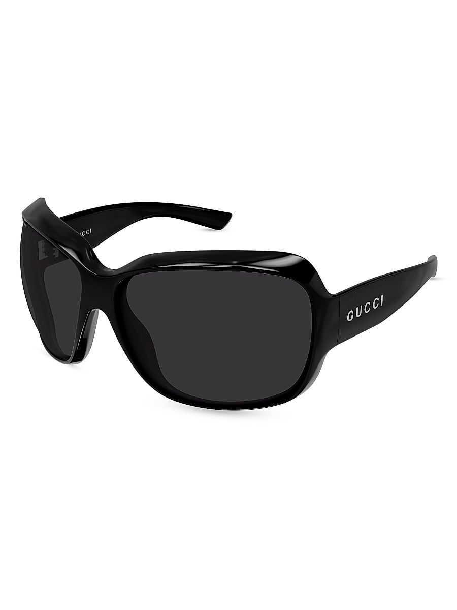 Women's Lettering 70MM Rectangular Sunglasses - Black