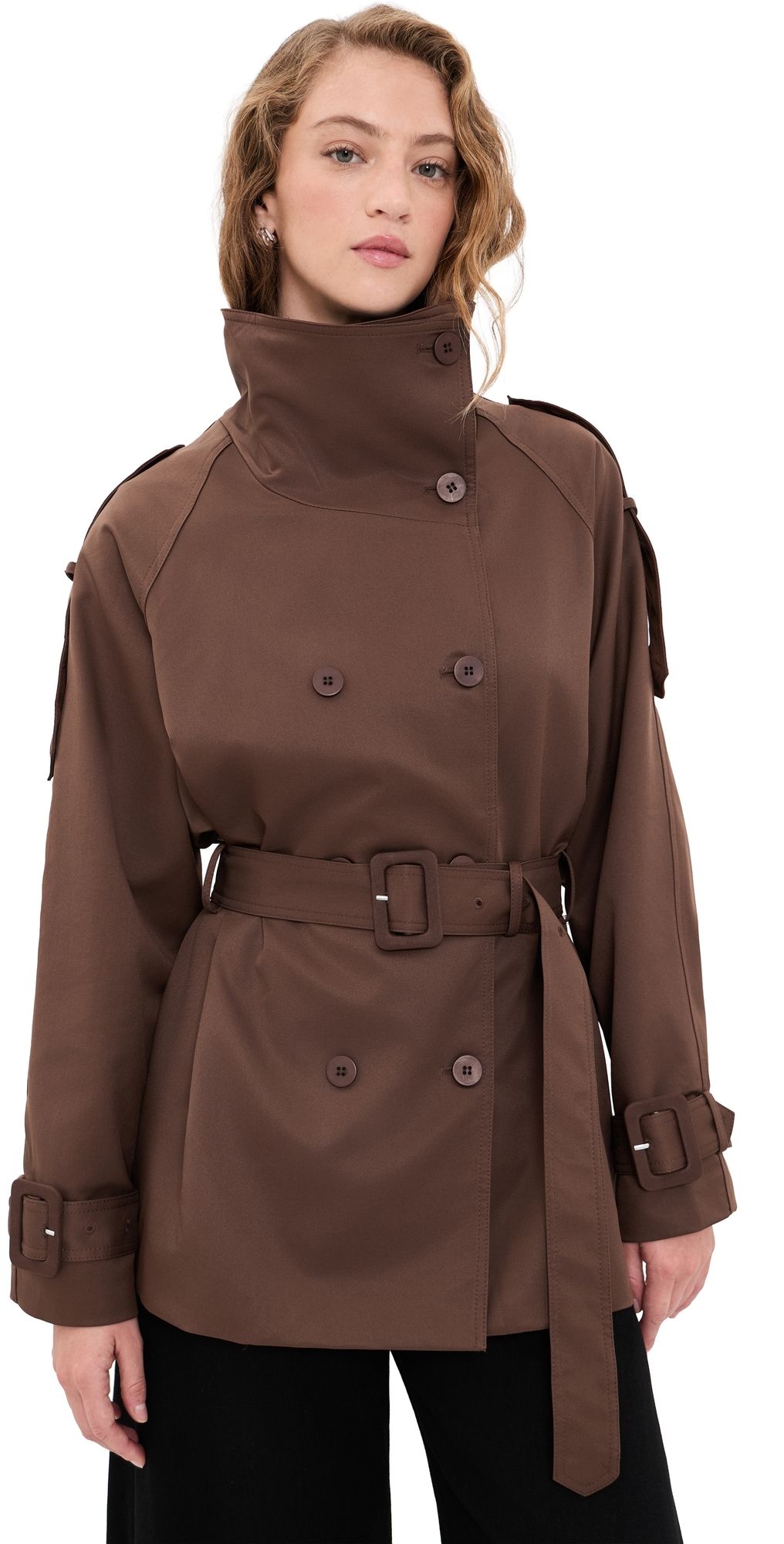 Lioness Blanc Trench Coat Chocolate L