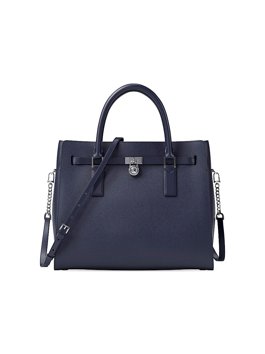Women's Large Hamilton Moderne Leather Satchel - Dress Blues