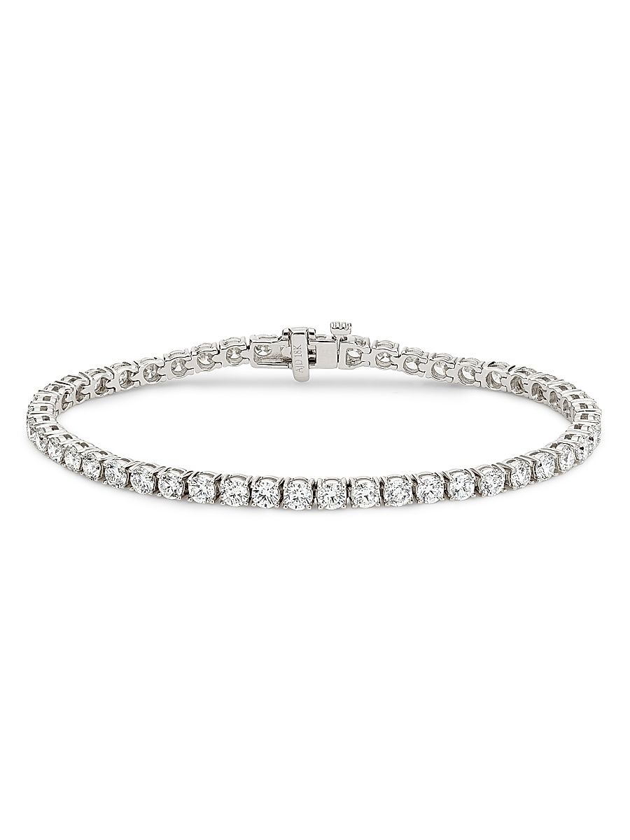 Women's 18K White Gold & 6.48 TCW Diamond Tennis Bracelet - White Gold