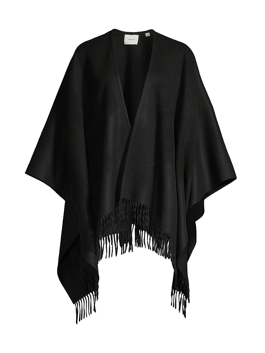 Women's Double-Face Wool-Cashmere Cape - Black