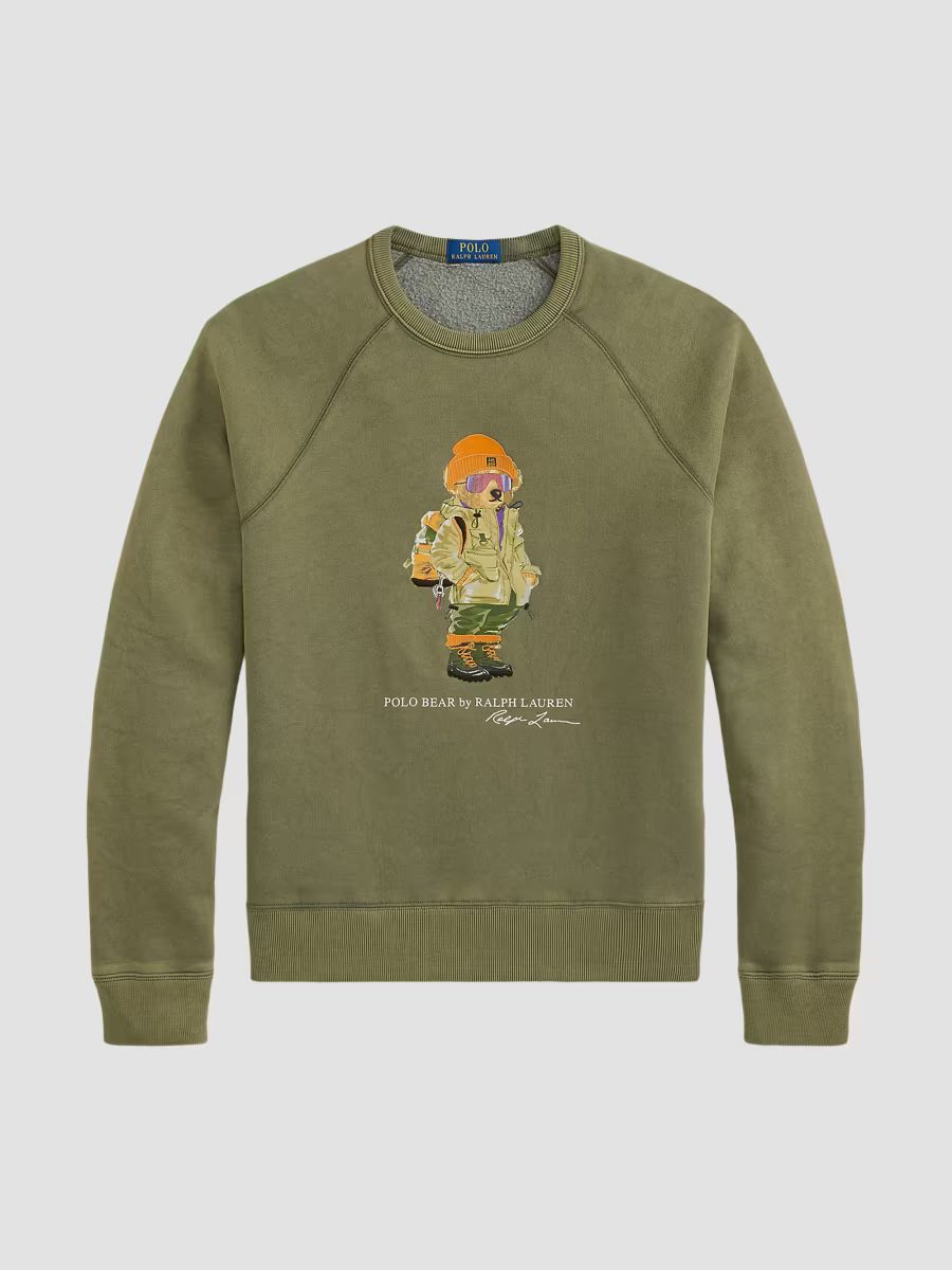 Polo Ralph Lauren Men's Polo Bear Cotton-Blend Fleece Sweatshirt - Cruise Olive - Size Large