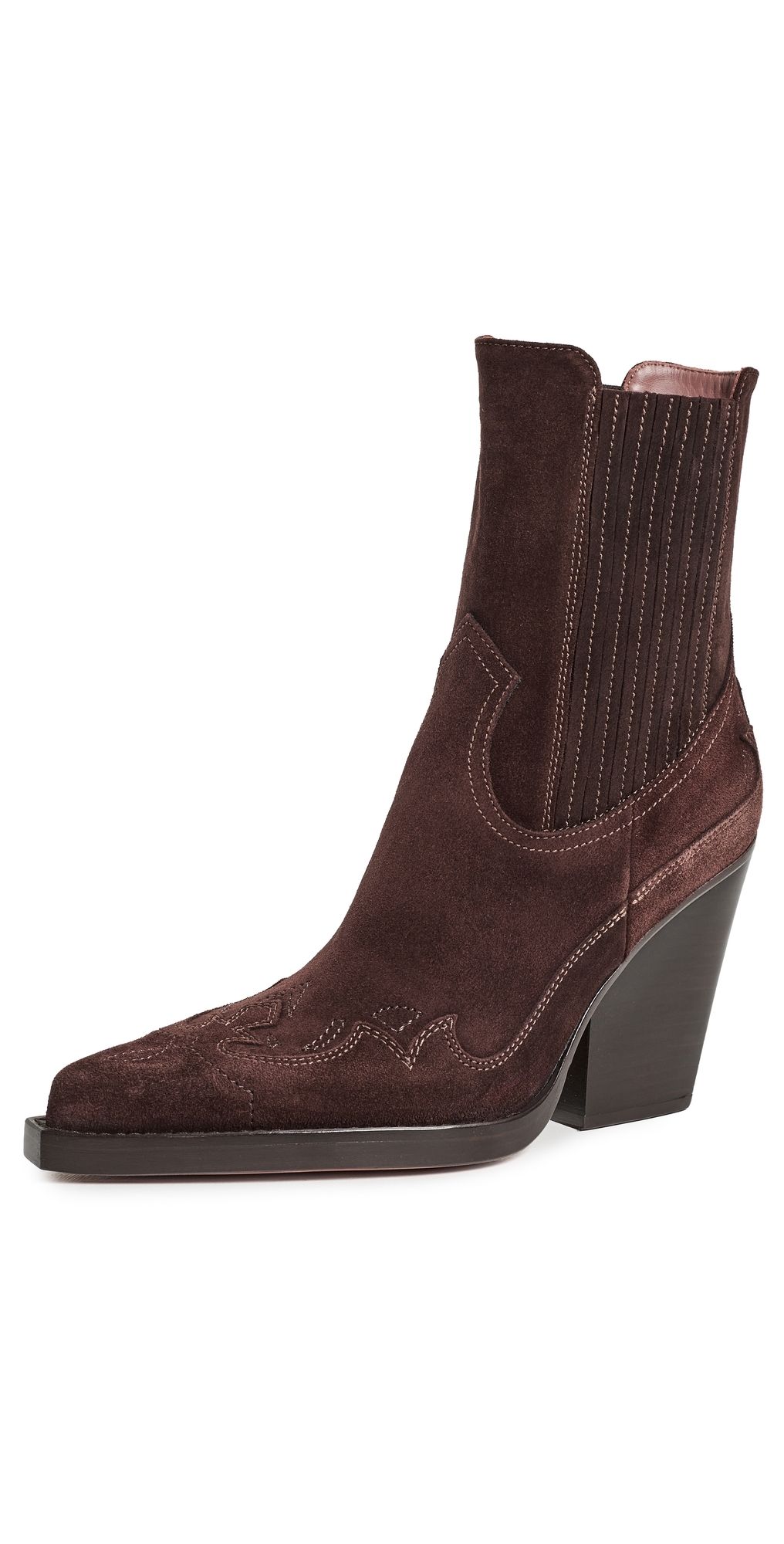 Paris Texas Dallas Embroidered Ankle Boots 100mm Cioccolato 39.5