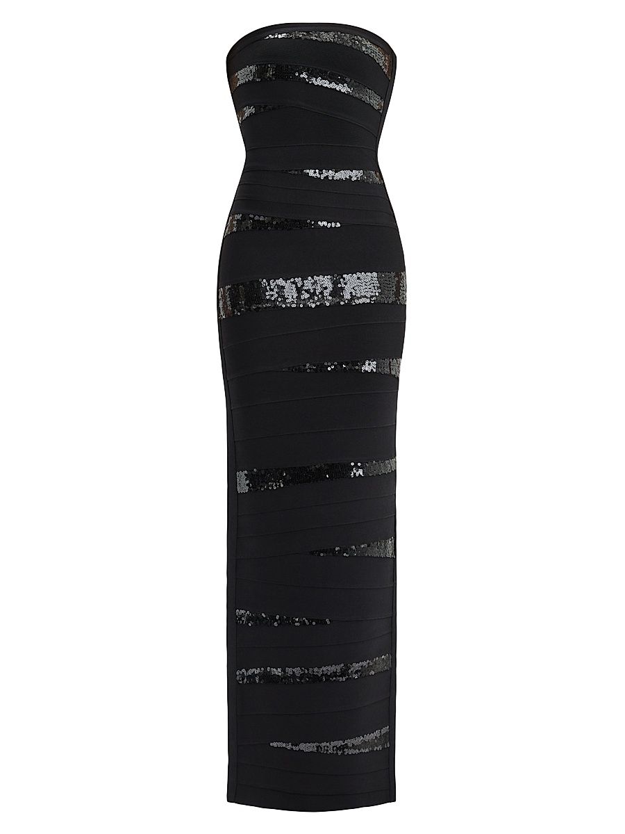 Women's The Chiara Sequined Body-Con Gown - Black - Size XS