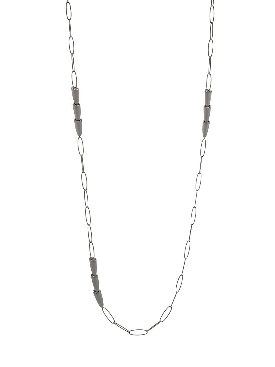 Women's Calla Titanium & Diamond Chain Necklace - Titanium