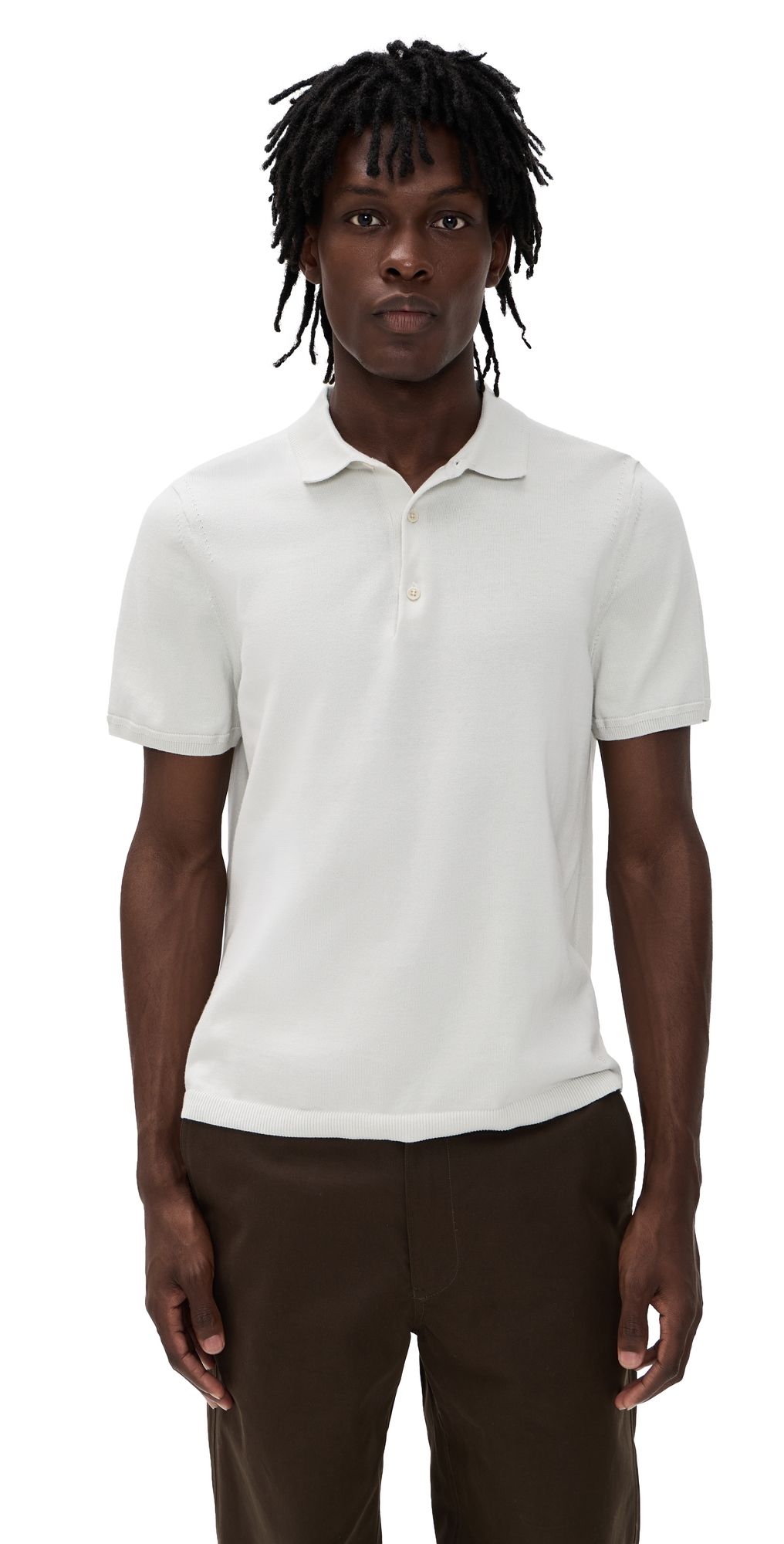 Reigning Champ Supima Knit Riviera Polo Oyster XS