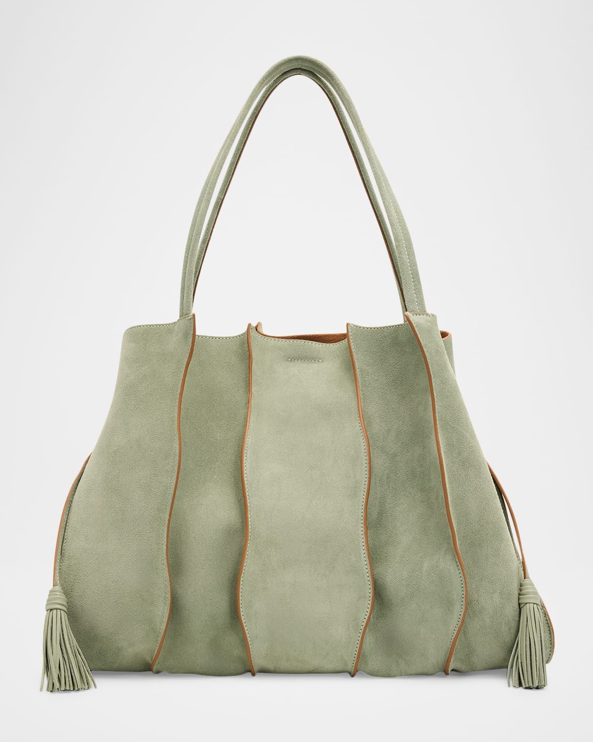 Adria Large Wavy Suede Tote Bag