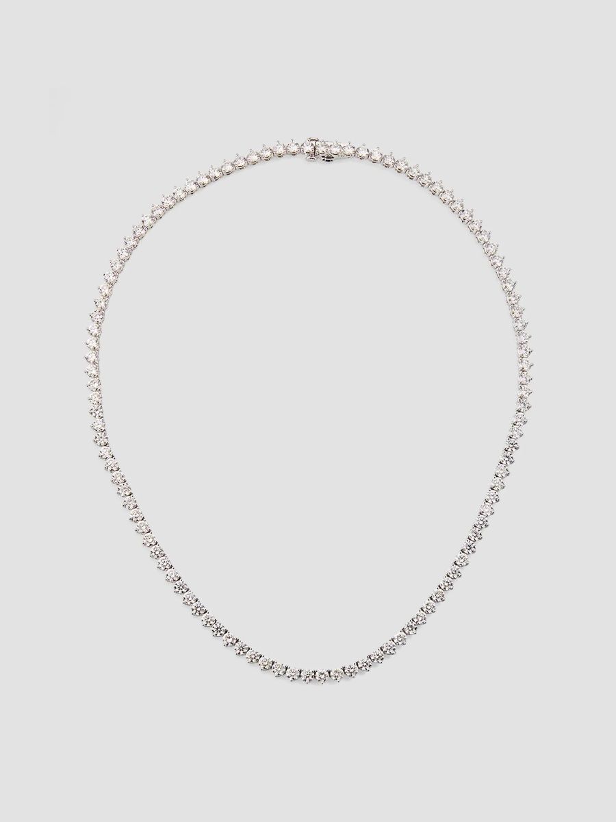Women's 18K White Gold & 18.46 TCW Diamond Tennis Necklace - White Gold