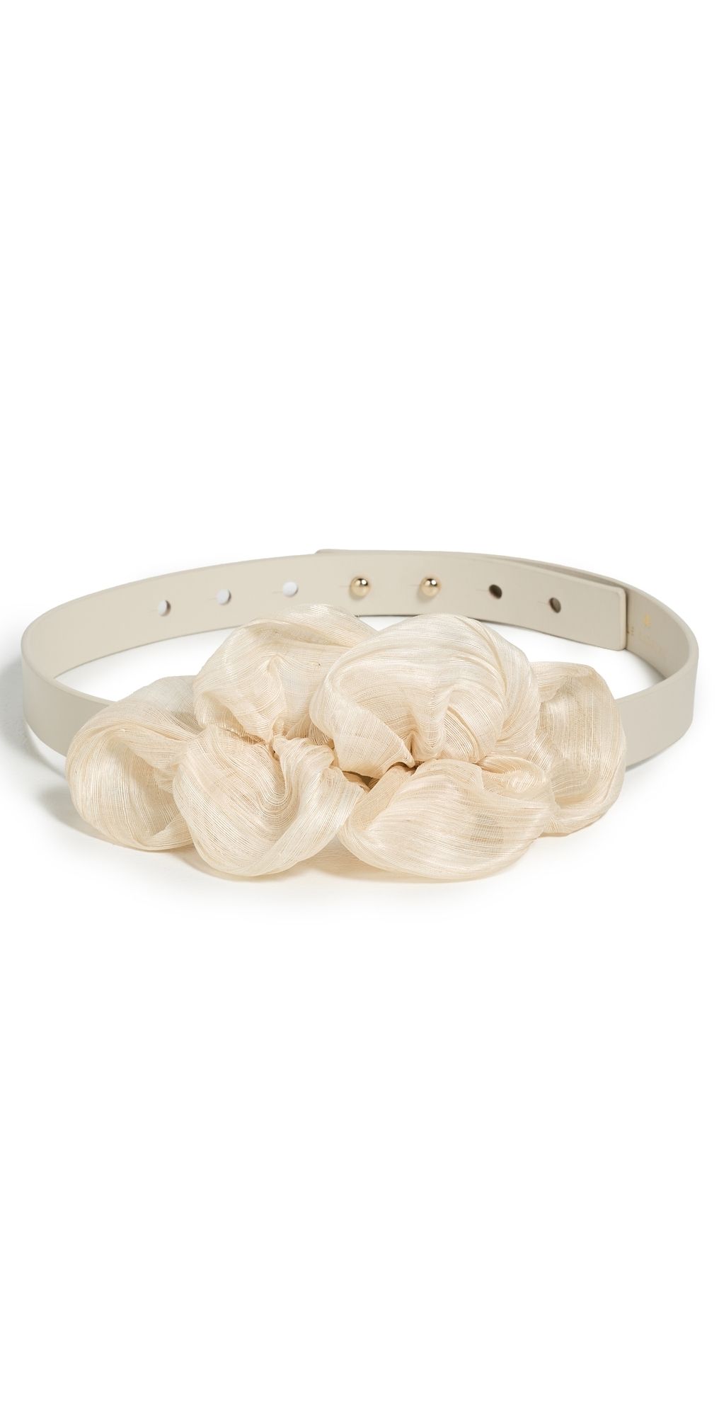 Lele Sadoughi Zaha Leather Belt Ivory One Size