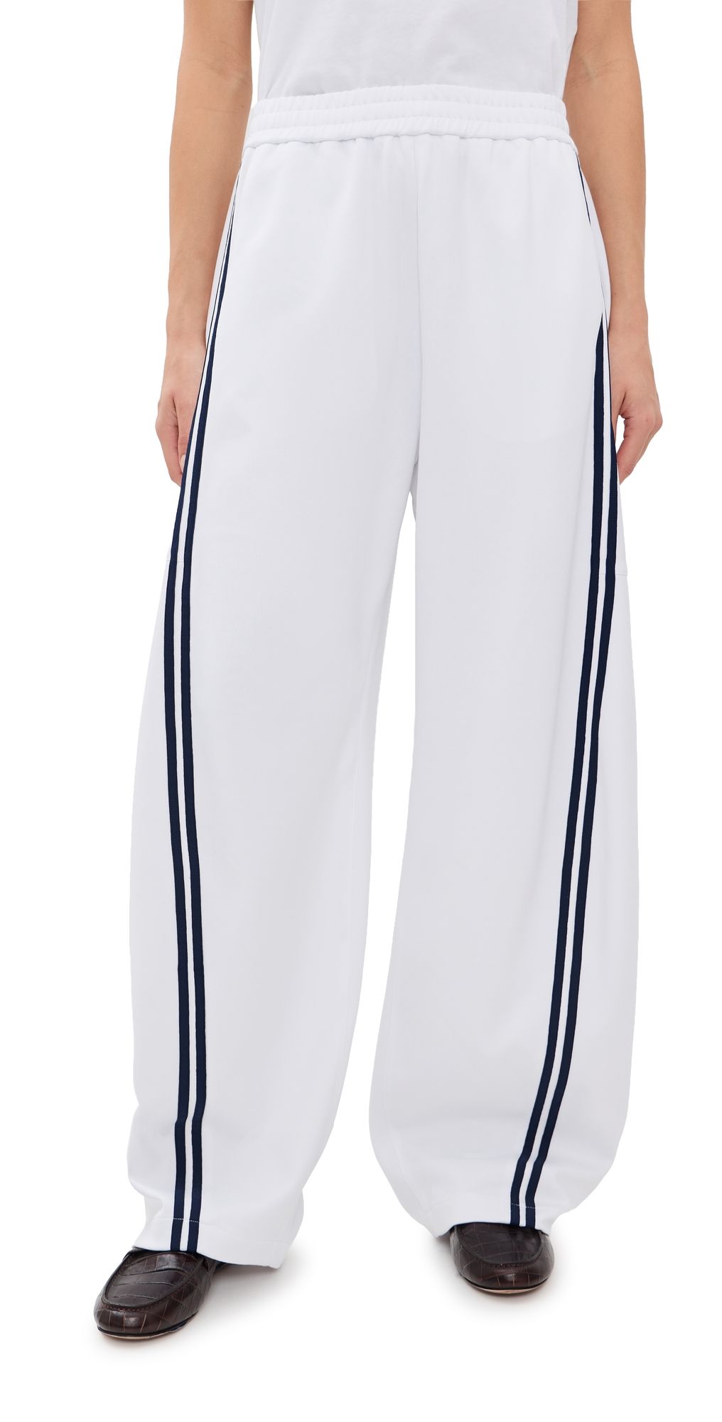 Tibi Active Knit Winslow Pants White/Navy M