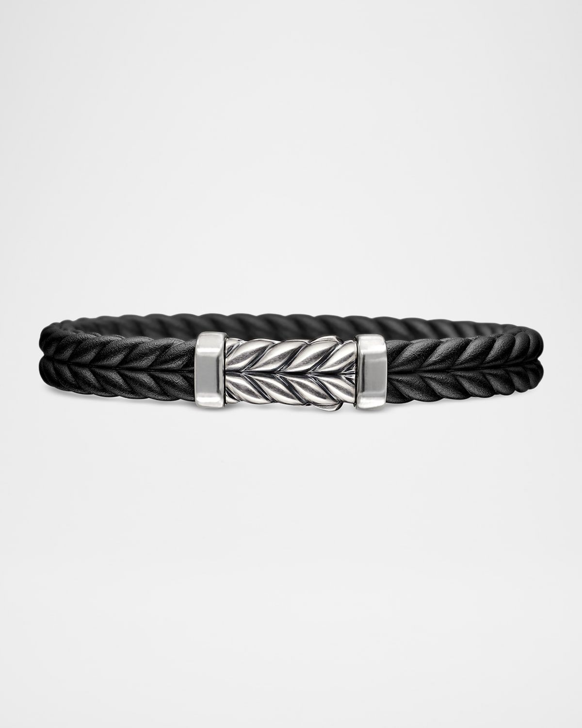 9mm Men & apos;s Chevron Rubber Bracelet