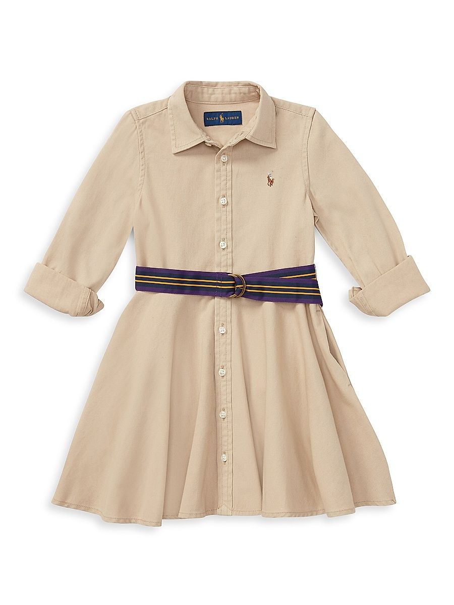 Little Girl's & Girl's Belted Chino Dress - Beige - Size 6