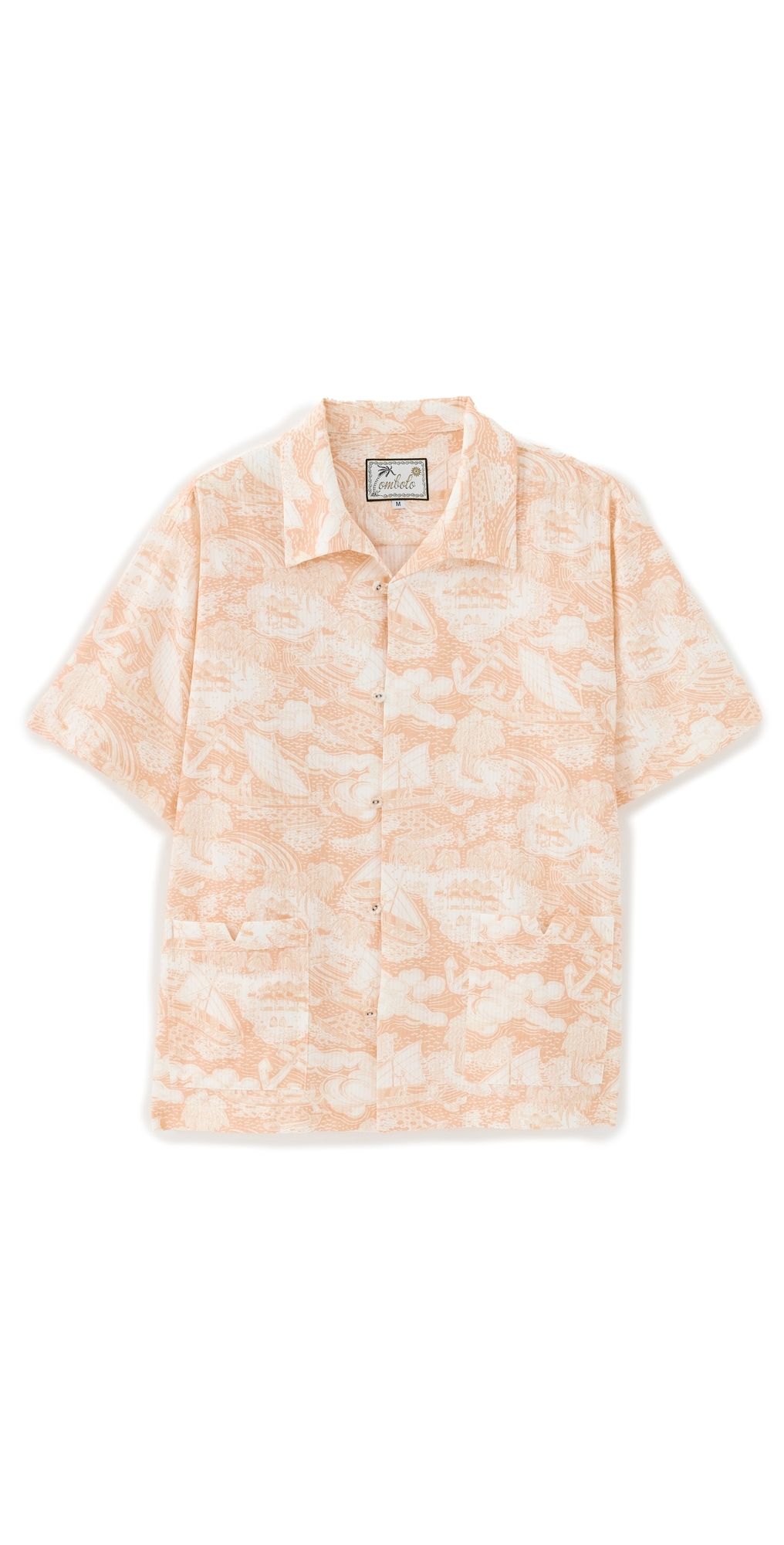 Tombolo Seersucker Voyager Shirt Coral L