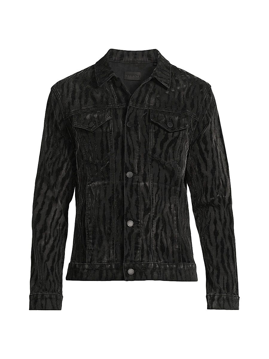 Men's Dean Noir Tigre Denim Trucker Jacket - Noir Tigre - Size Medium