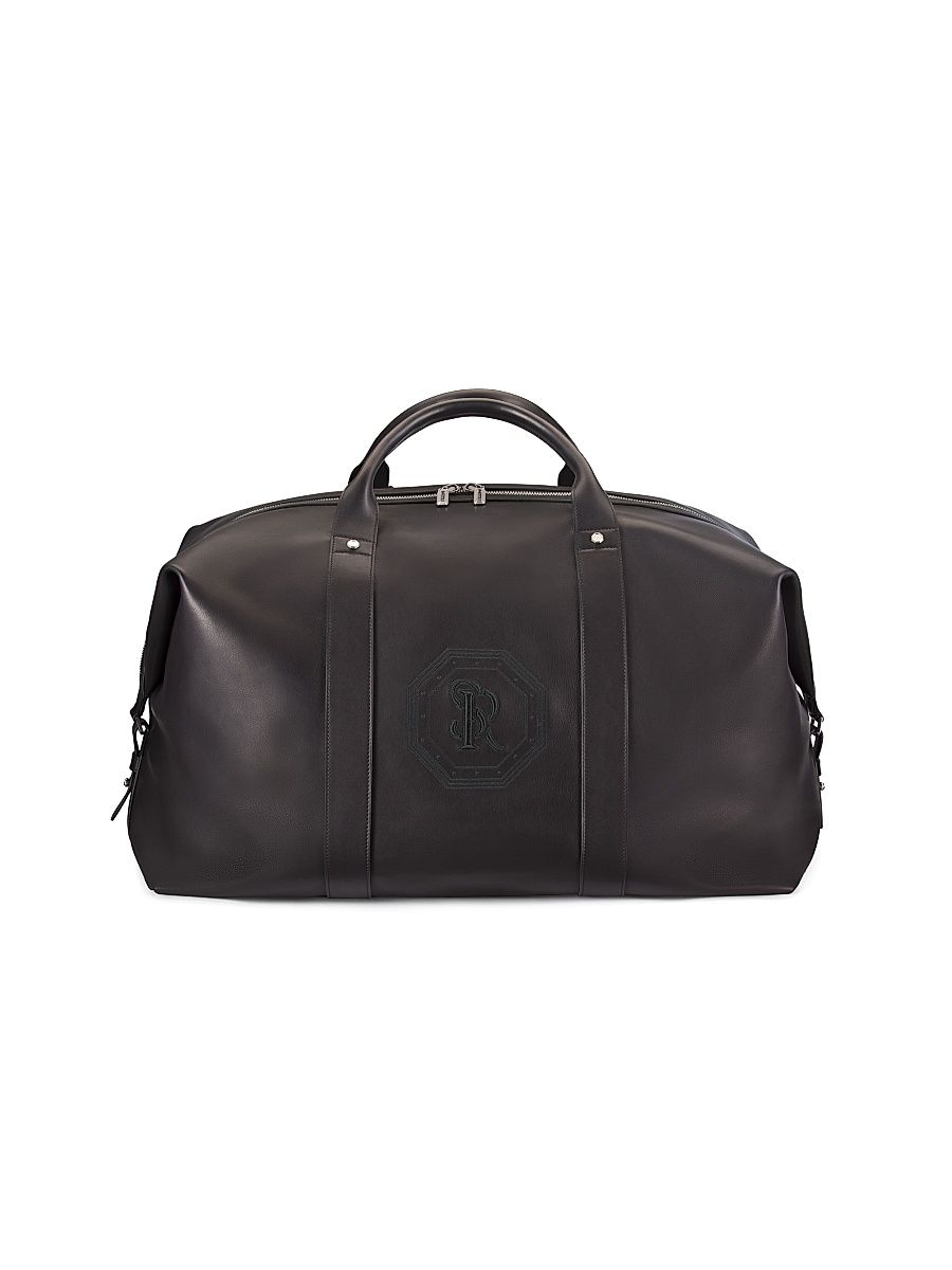 Men's Handmade Calfskin Leather Duffle Bag - Black
