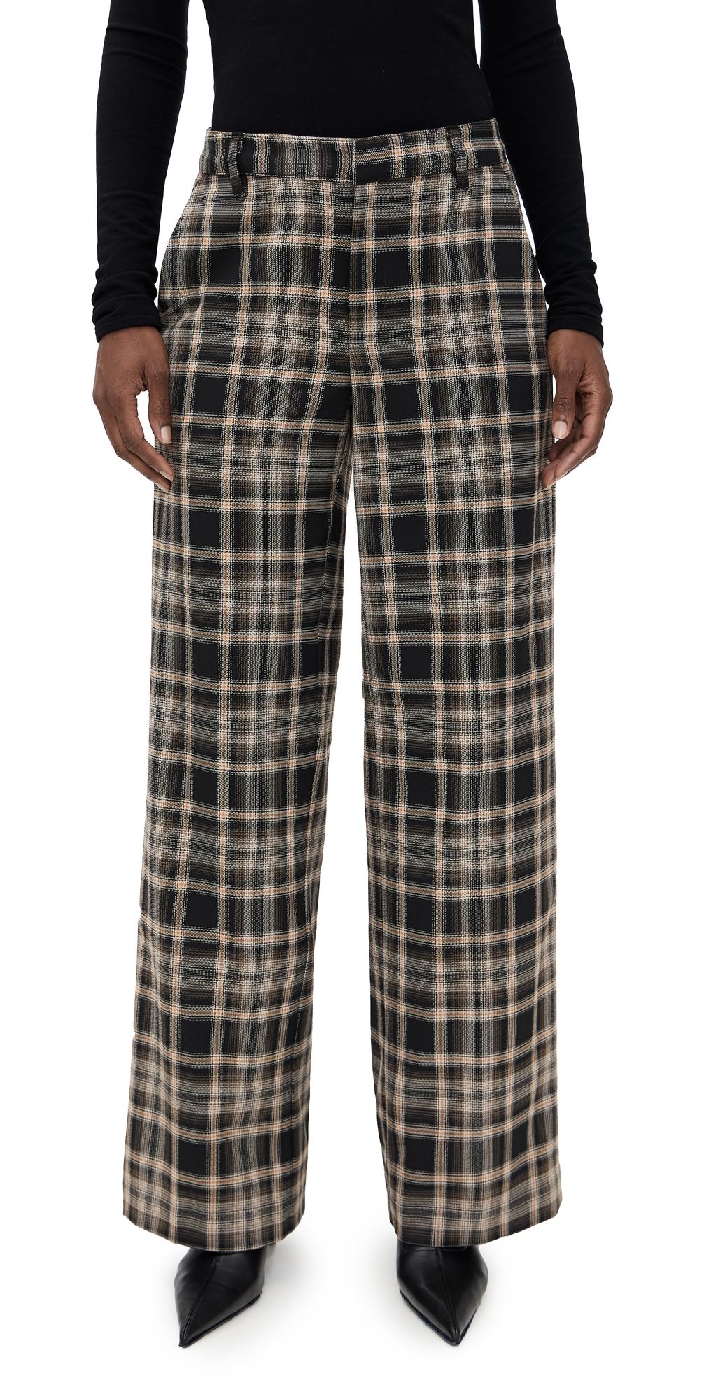 Enza Costa Relaxed Plaid Trousers Plaid 3