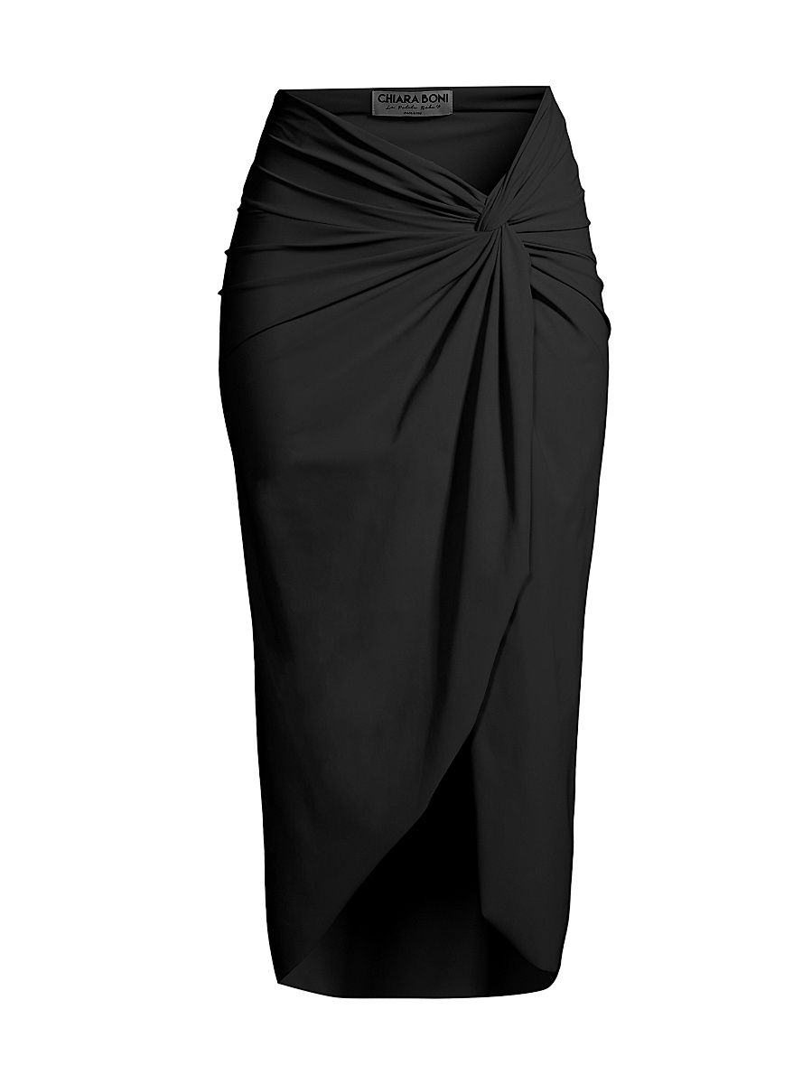 Women's Aza Twist Coverup Skirt - Black - Size XS