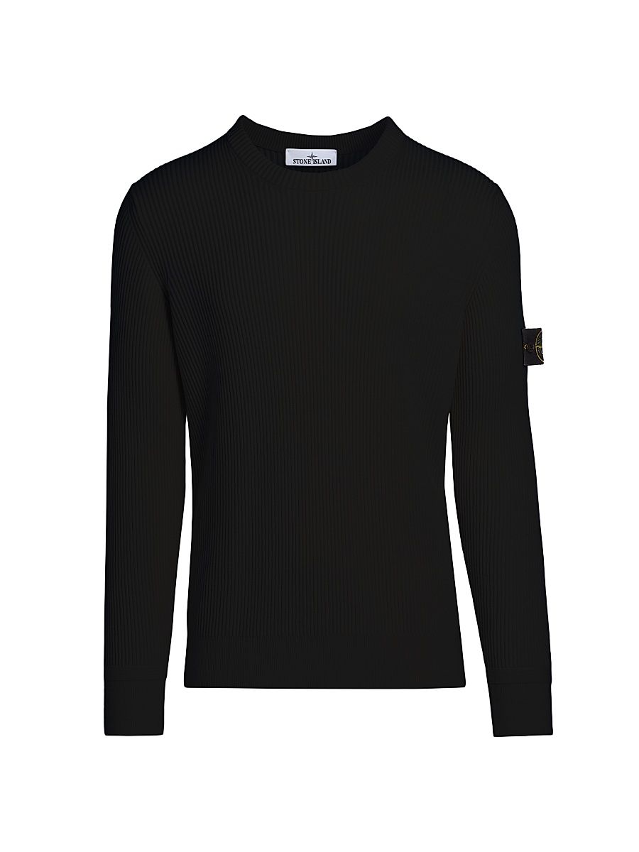 Men's Wool Crewneck Sweater - Black - Size Small