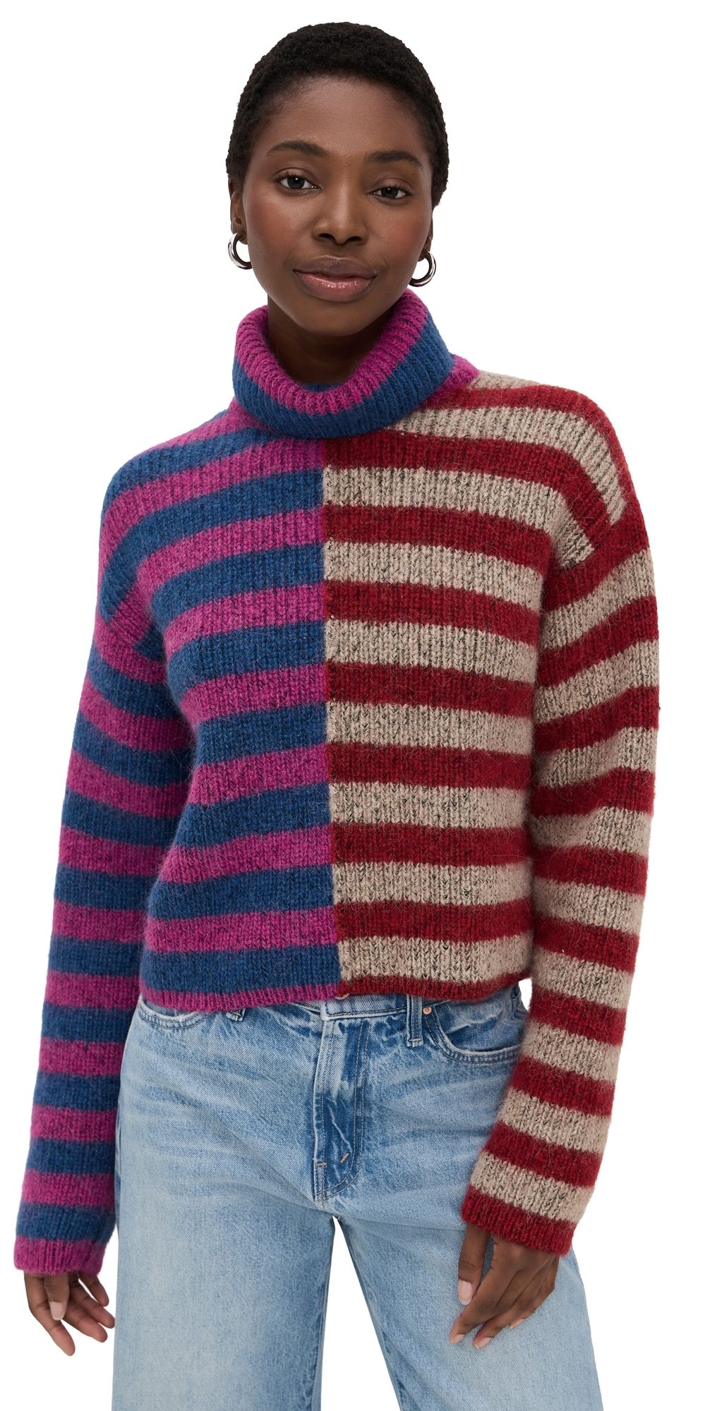 MOTHER The Half Hickey Alpaca Sweater Split Personality XL