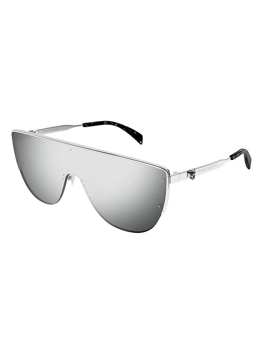 Men's Floating Skull Metal AM0457S 99MM Mask Sunglasses - Silver Grey