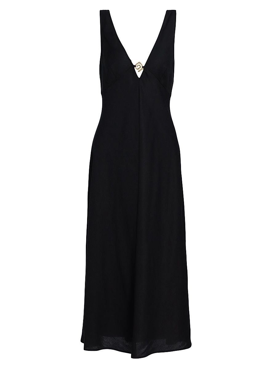 Women's Avila A-Line Midi-Dress - Black - Size Large