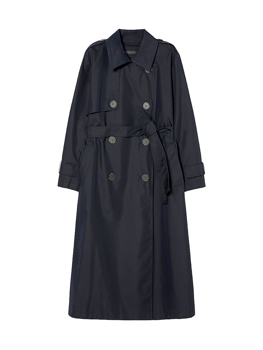 Women's Water Repellent Twill Trench Coat - Ultramarine - Size 22