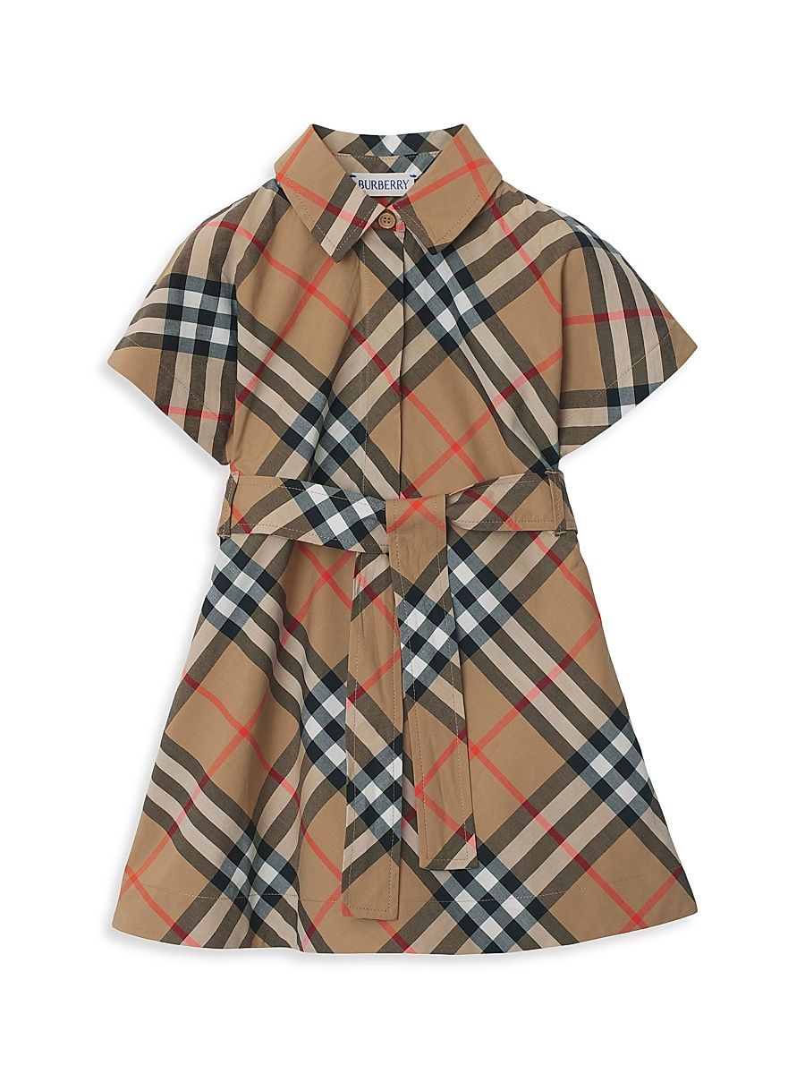 Baby Girl's, Little Girl's & Girl's Guilietta Check Shirtdress - Sand Check - Size 6 Months