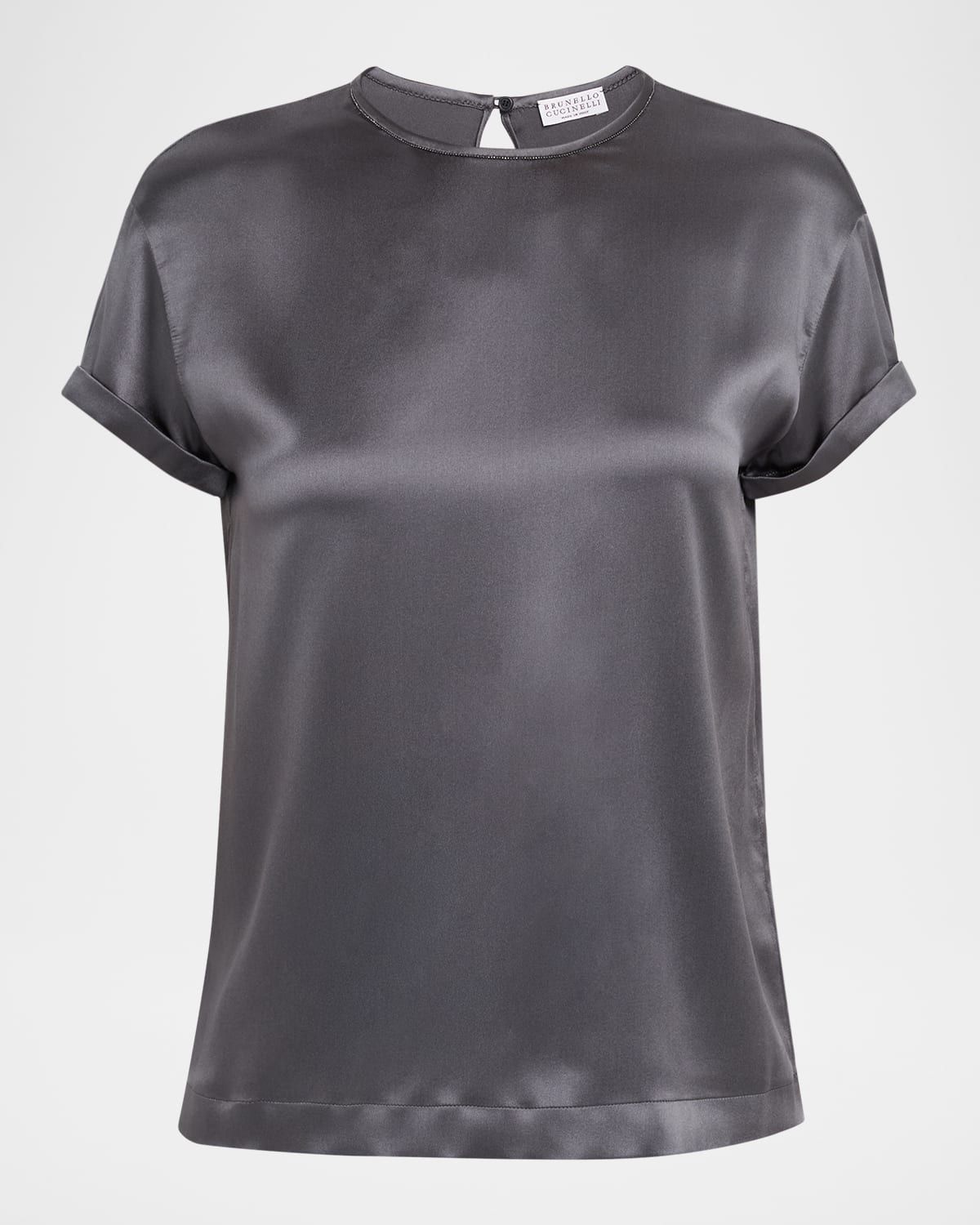 Monili Stretch Satin T-Shirt