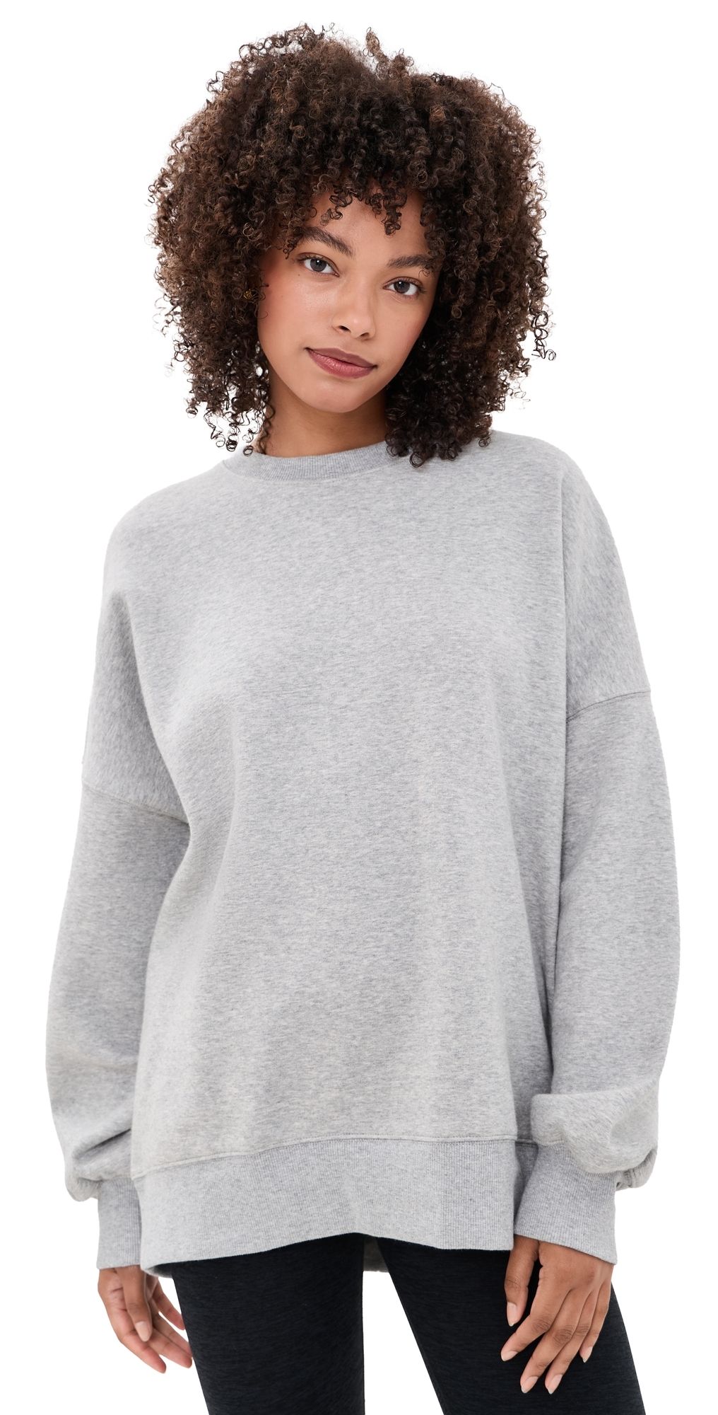 Beyond Yoga Luxefleece Crew Neck Sweatshirt Heather Gray S