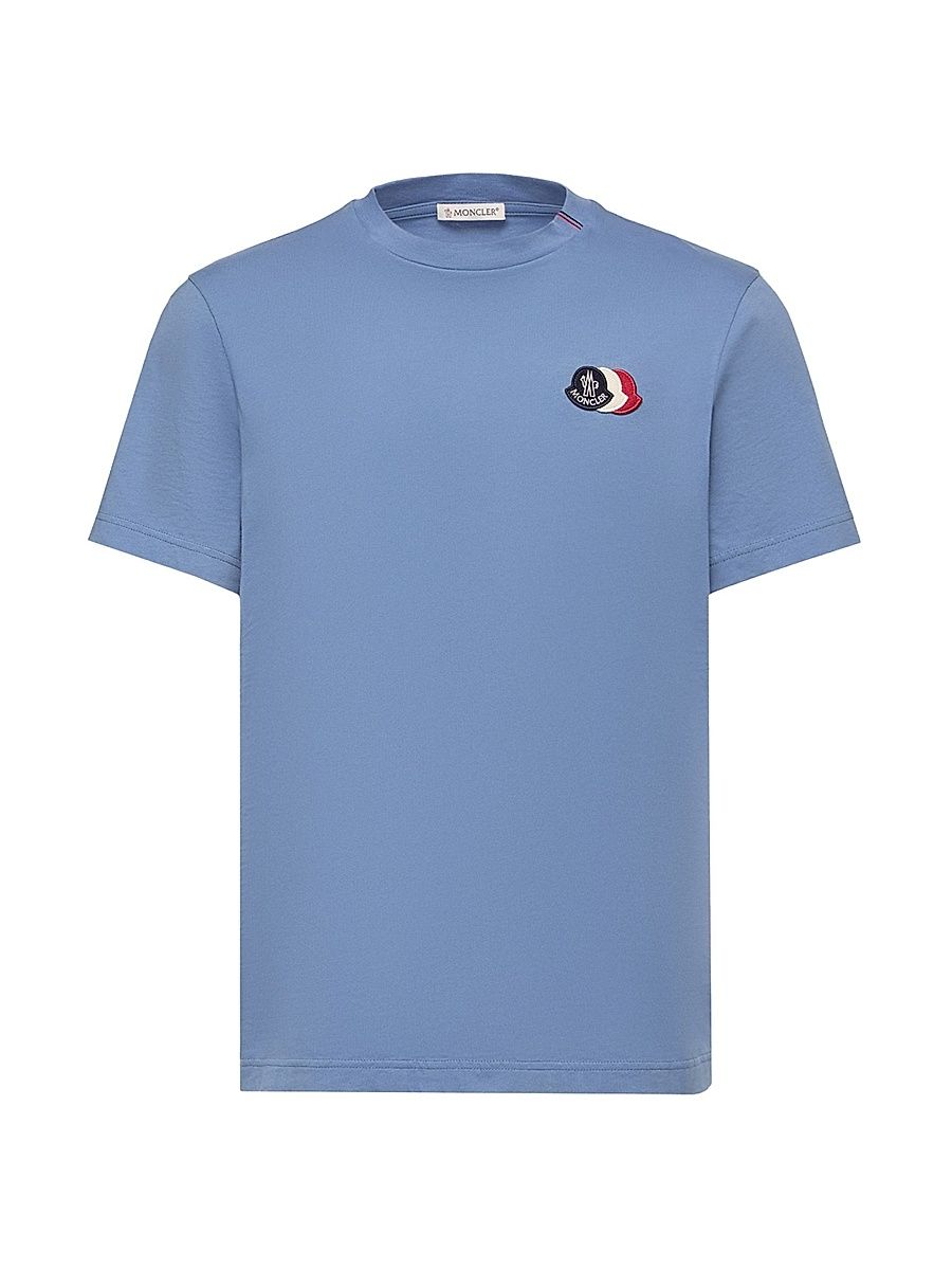 Men's Crewneck T-Shirt in Cotton - Light Blue - Size XXXL