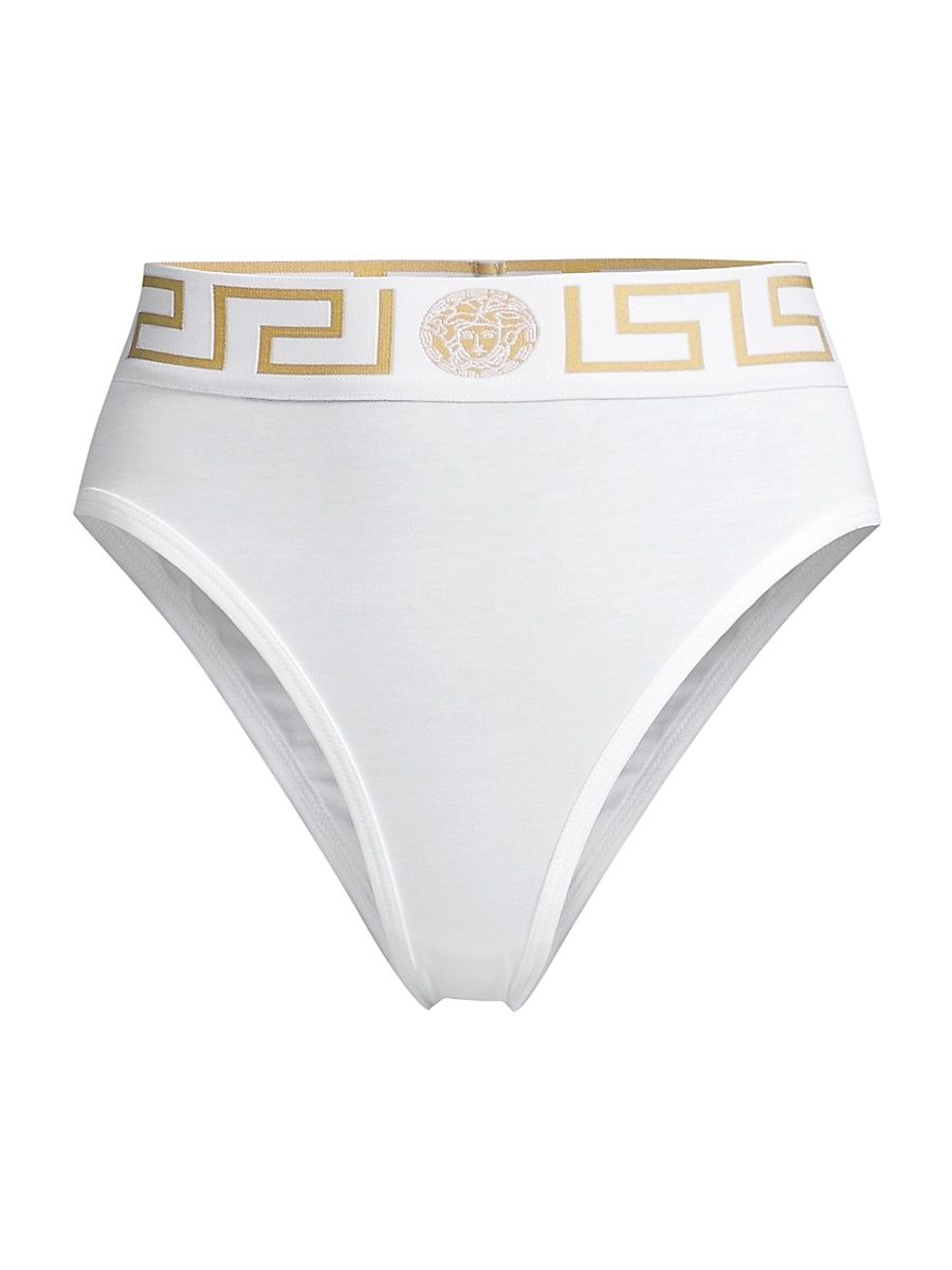 Women's Greca High-Rise Briefs - White - Size Large