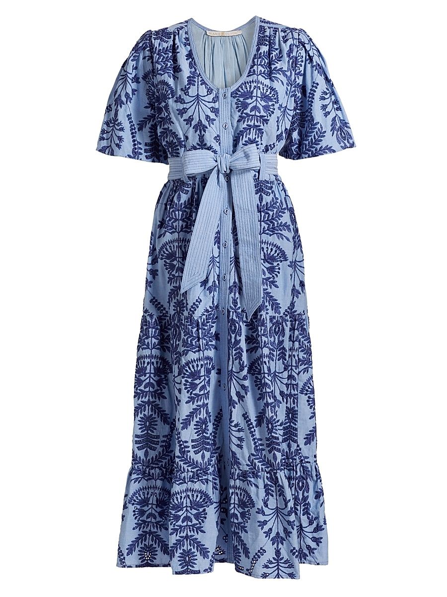 Women's Natty Embroidered Floral Shirtdress - Serenity - Size 6