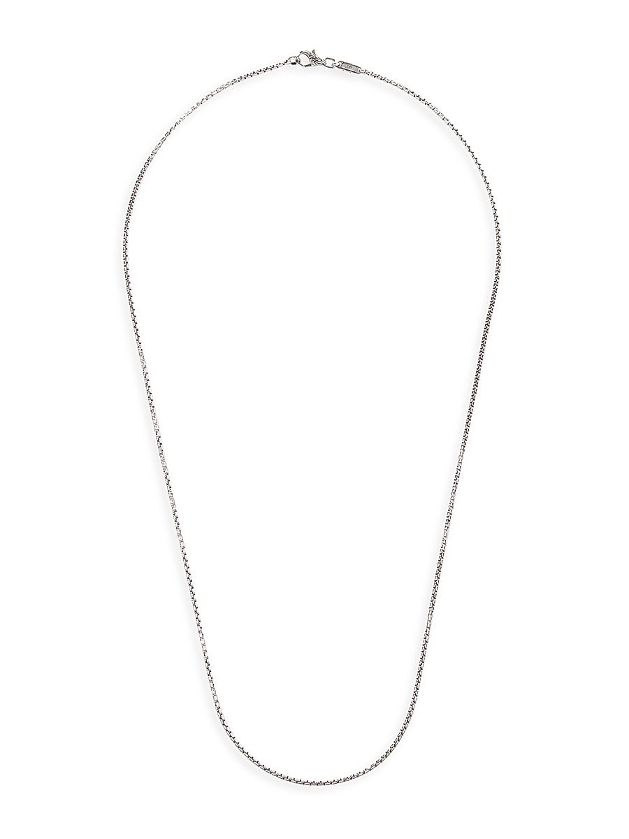 Men's Sterling Silver Box Chain Necklace - Silver