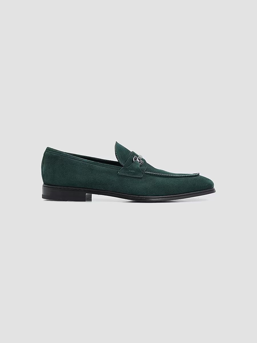 FERRAGAMO Men's Bently Leather Loafers - Moss - Size 13