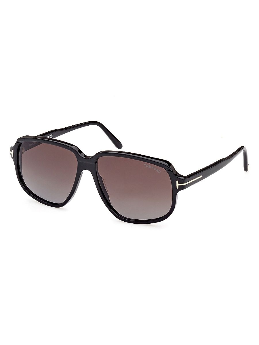 Men's Anton 59MM Square Sunglasses - Black Brown