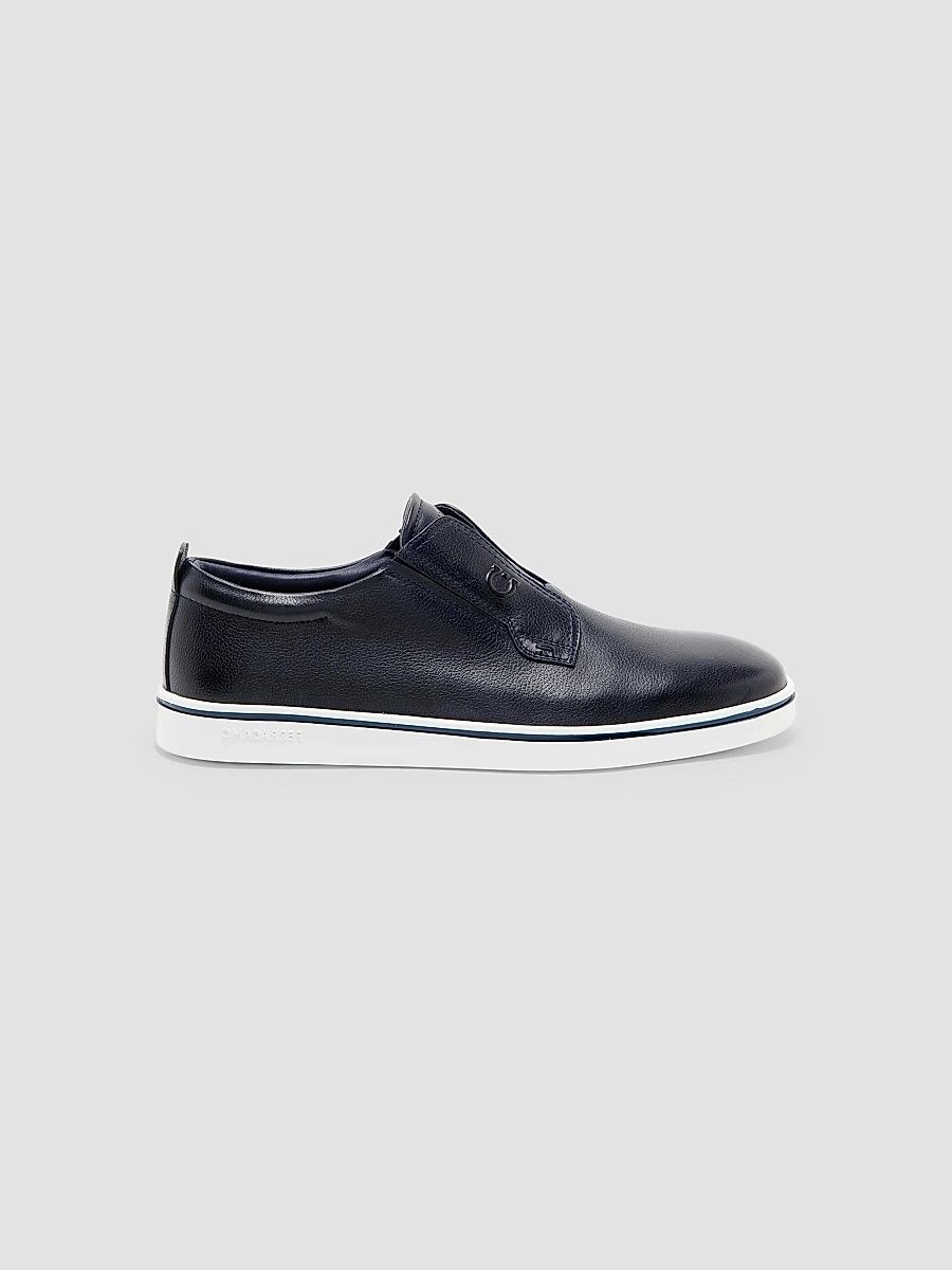 Men's Alfievit Leather Slip On Sneakers - Navy - Size 13