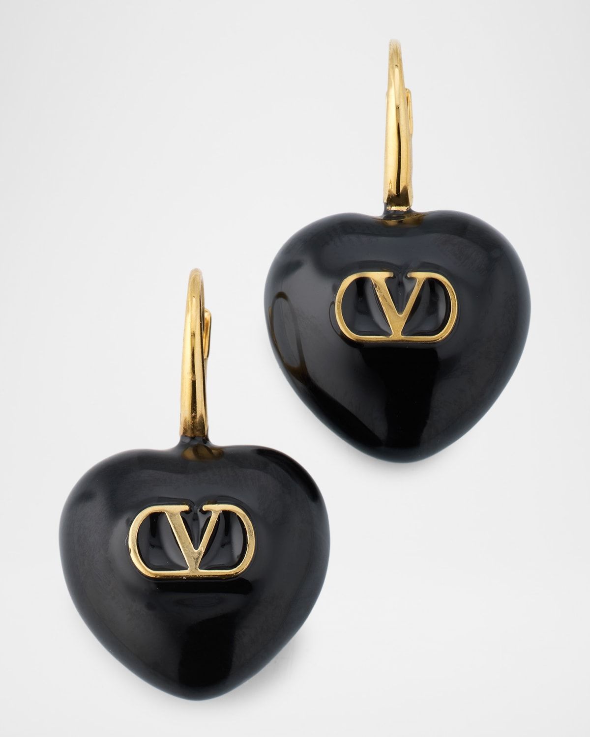 Enamel Heart Drop Earrings