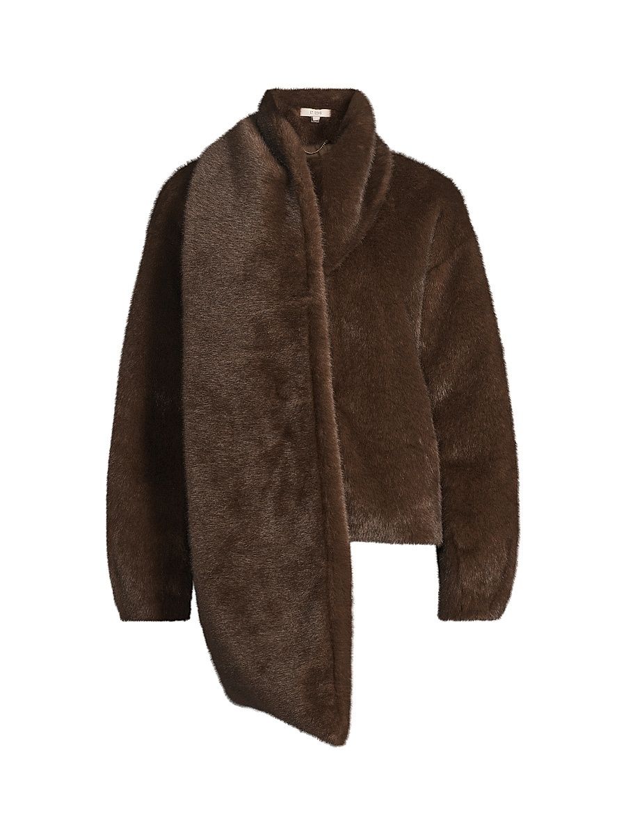 Women's Adria Wrapped Scarf Jacket - Mocha Mousse - Size XL