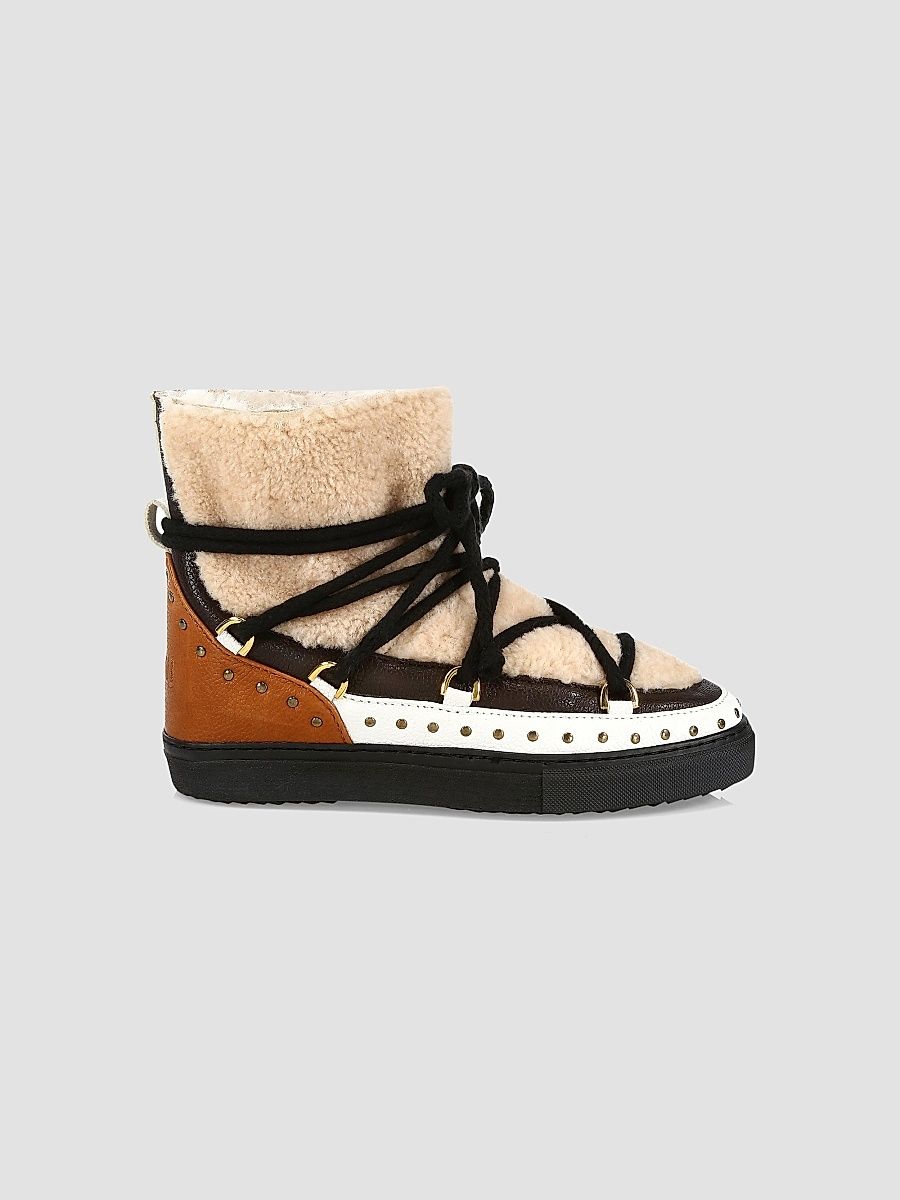 Women's Curly Rock Shearling Sneaker Boots - Cream - Size 5