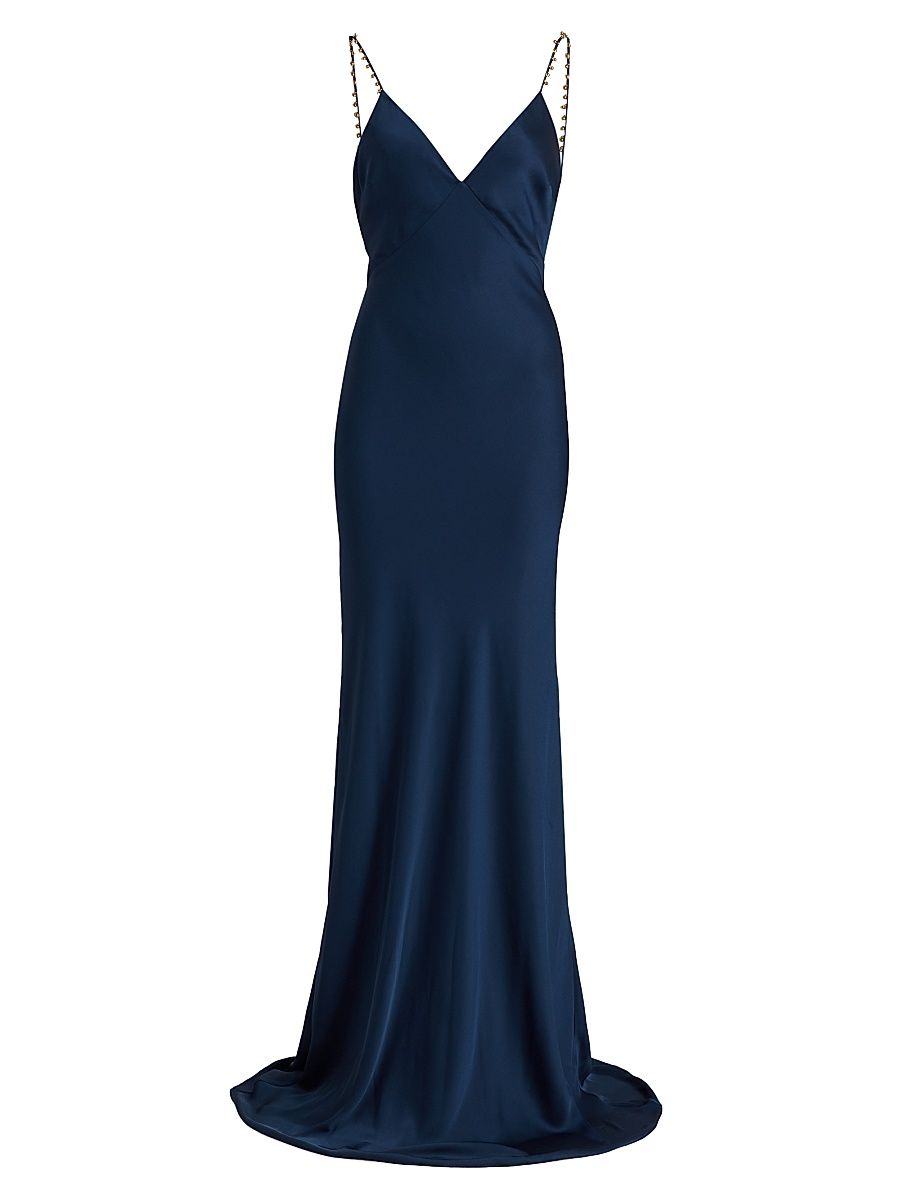 Women's Elena Embellished Maxi Slipdress - Spring Navy - Size 12